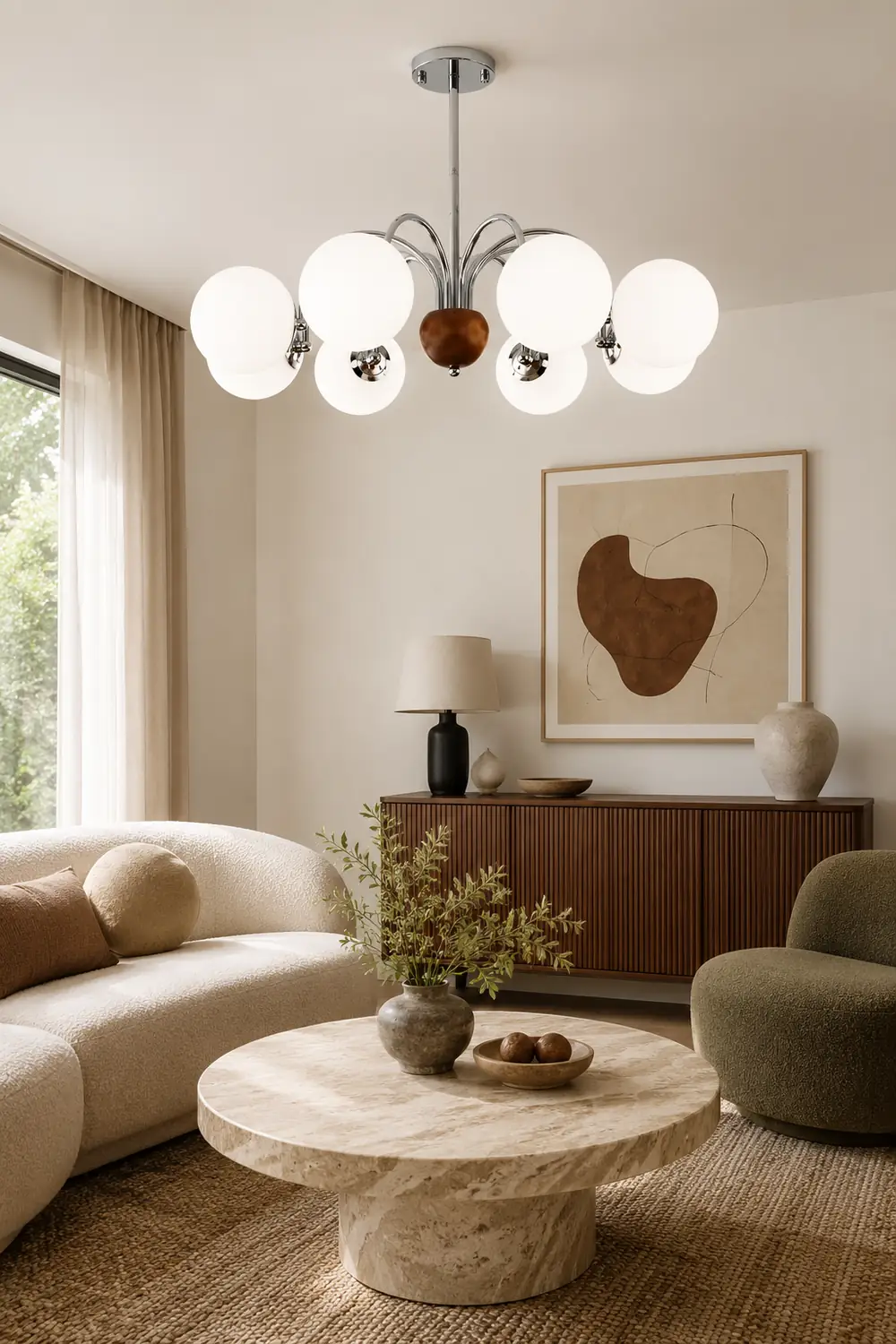 Polpgne Chrome Chandelier - Lumpaz