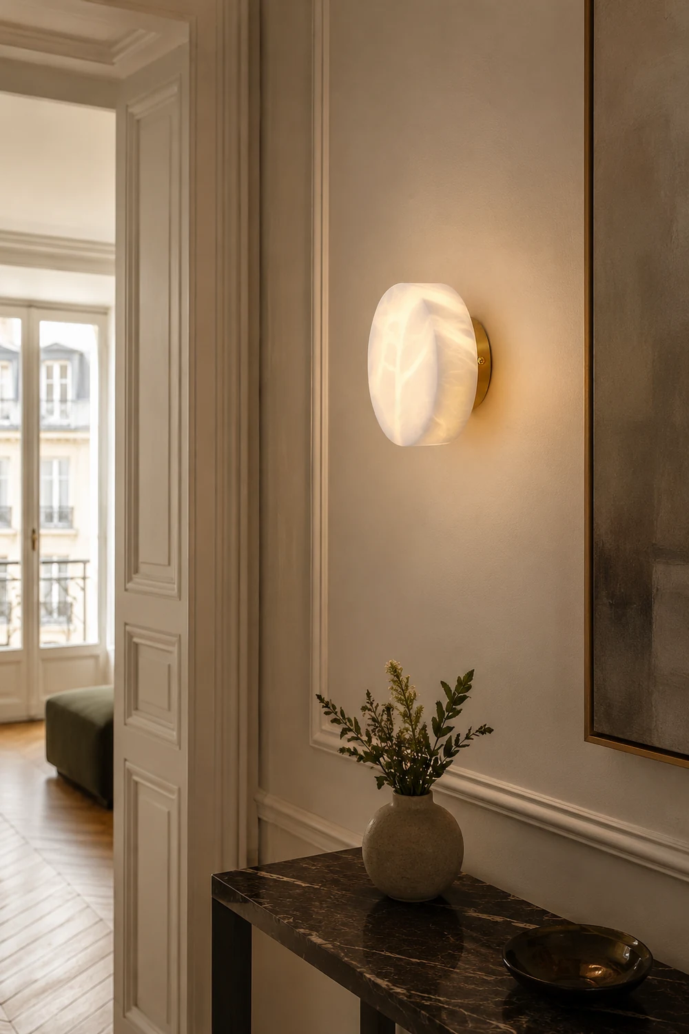 Cylindrical Alabaster Wall Light - Lumpaz
