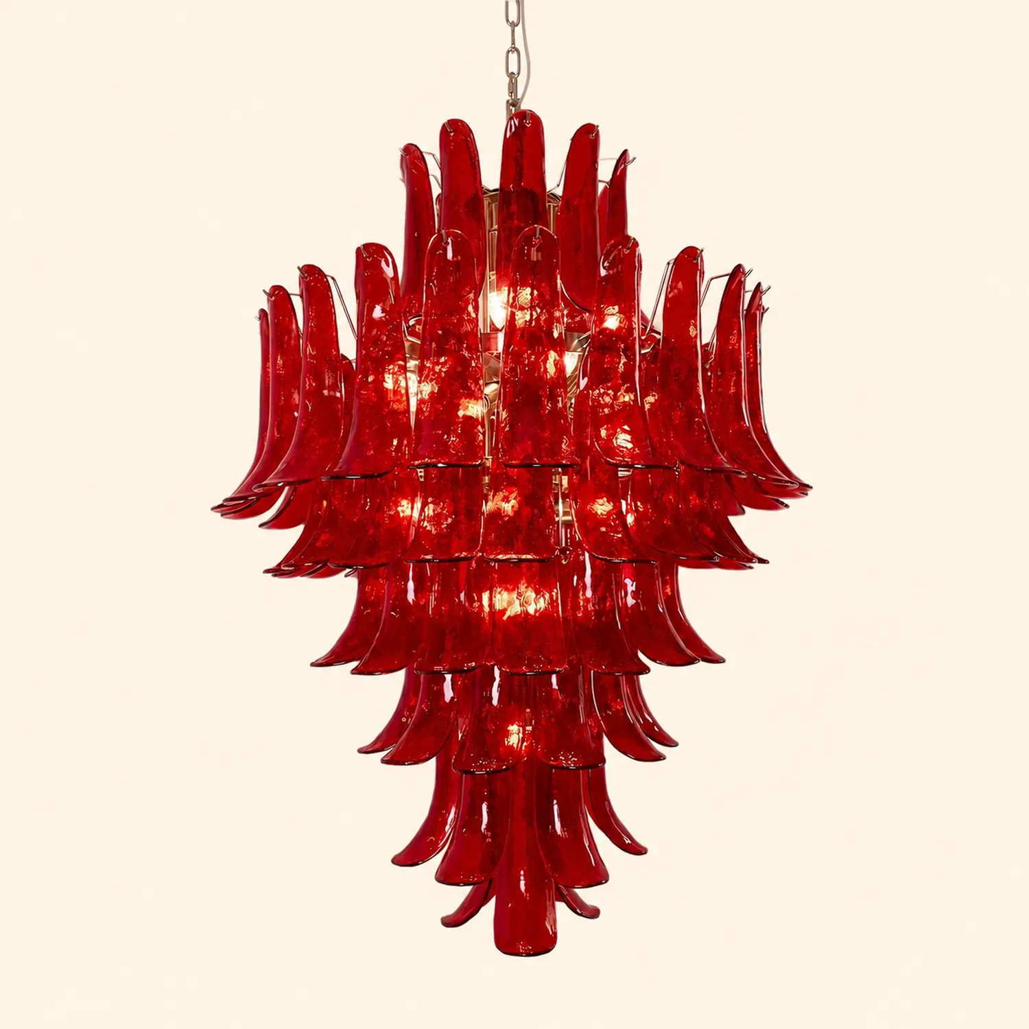 Murano Crimson Cascade Chandelier - Lumpaz