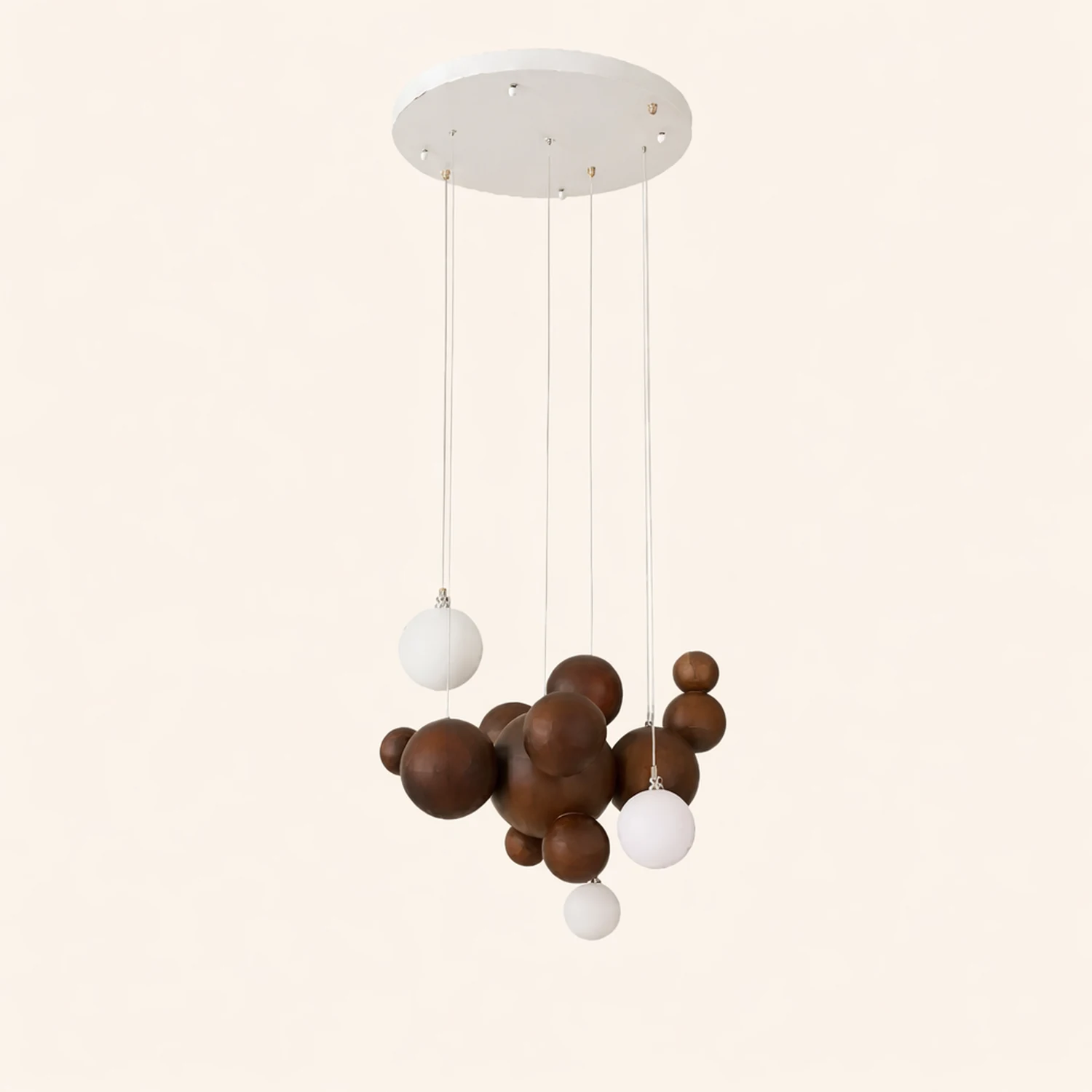 Bubble Wood Balls Chandelier - Lumpaz