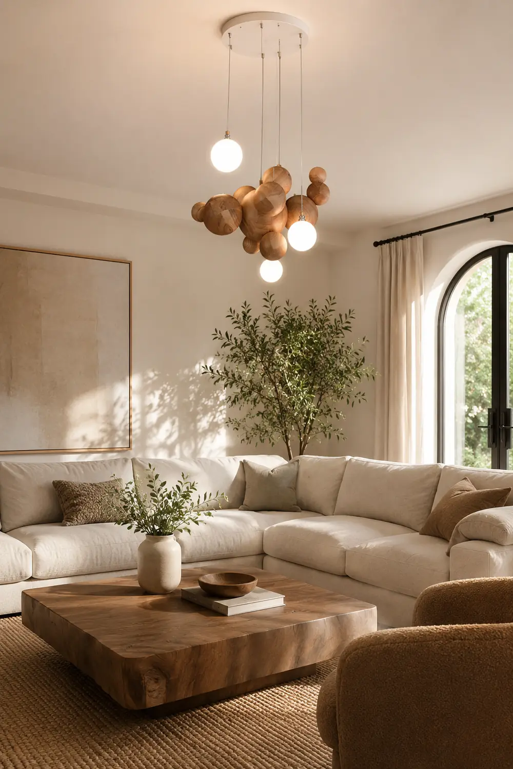 Bubble Wood Balls Chandelier - Lumpaz