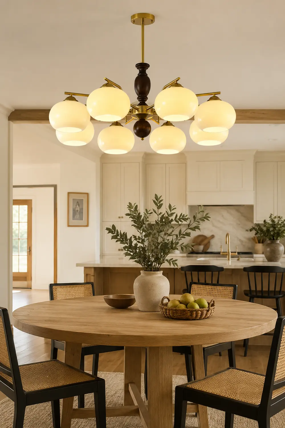 Walnut Beige Orb Chandelier - Lumpaz