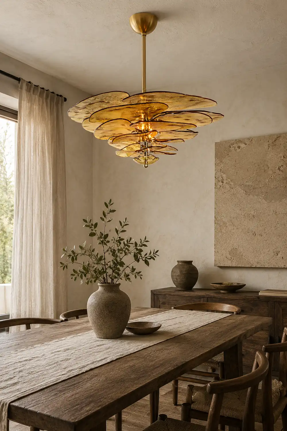 Golden Petals Murano Chandelier - Lumpaz