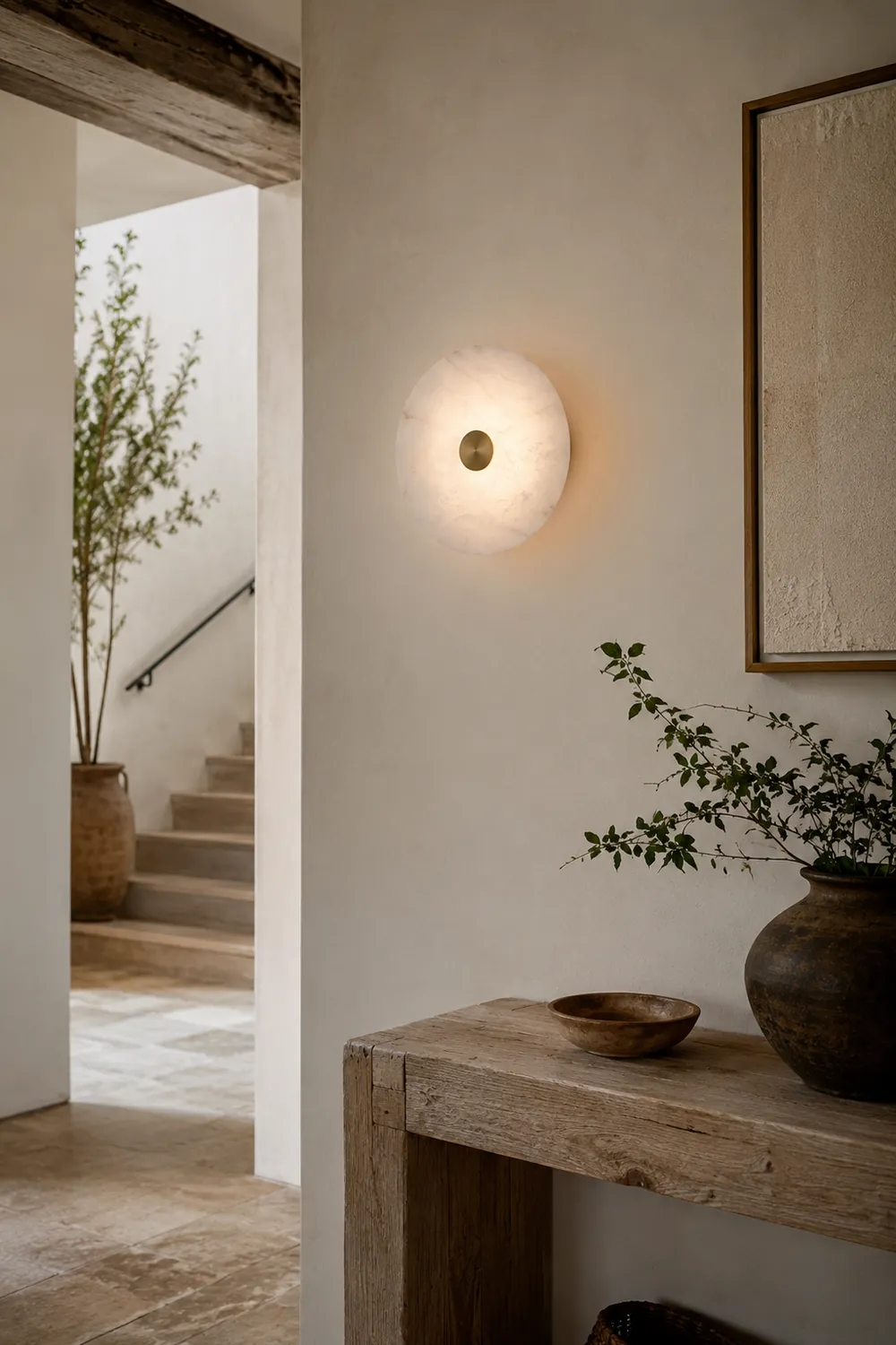 Disc Shaped Alabaster Wall Light - Lumpaz