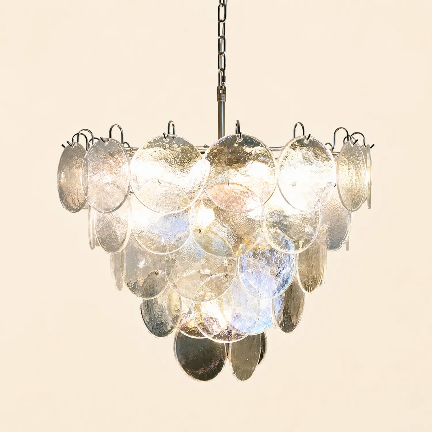 Murano Disc Iridescent Chandelier - Lumpaz