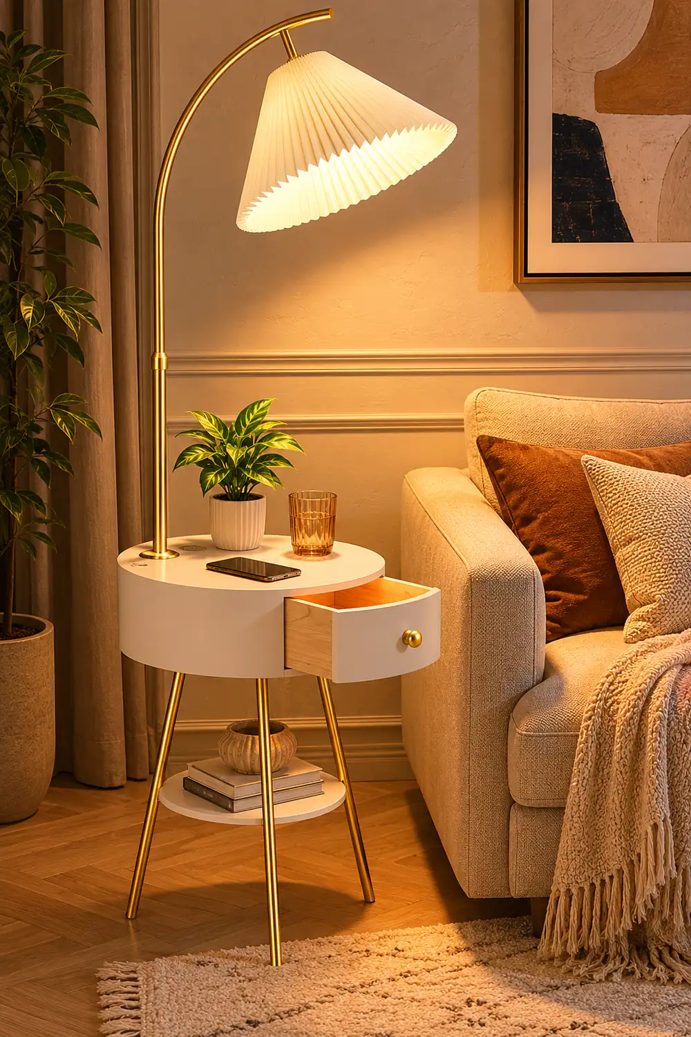 Pleated Arc Floor Light - Lumpaz