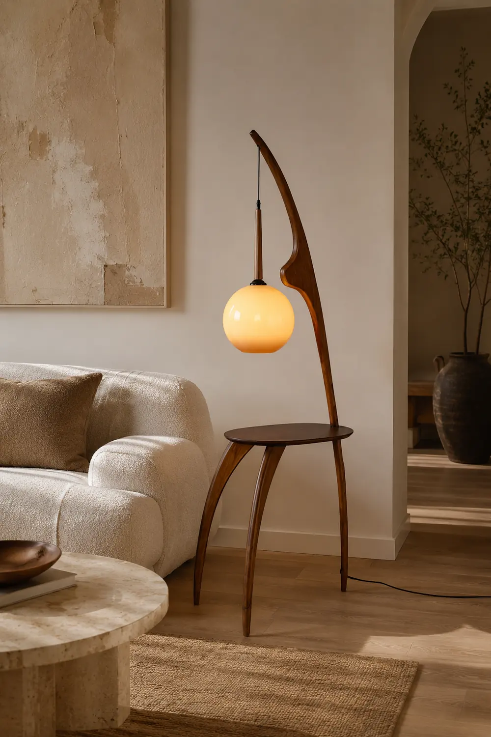 Curved Mantis Arm Floor Lamp - Lumpaz
