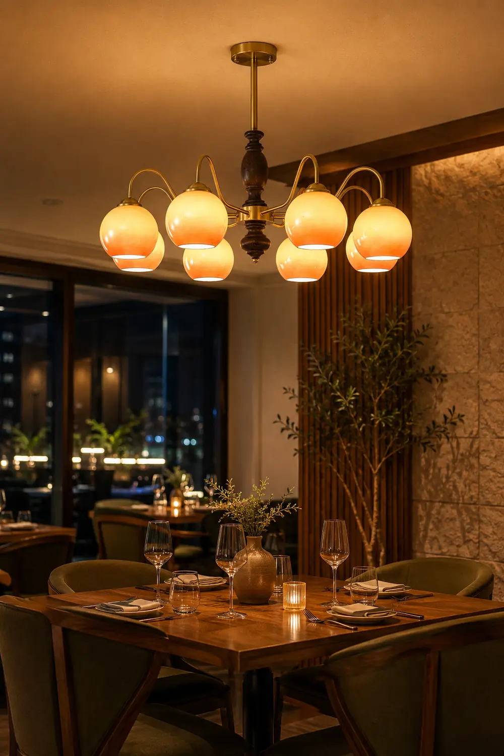 Caramel Orb Chandelier - Lumpaz