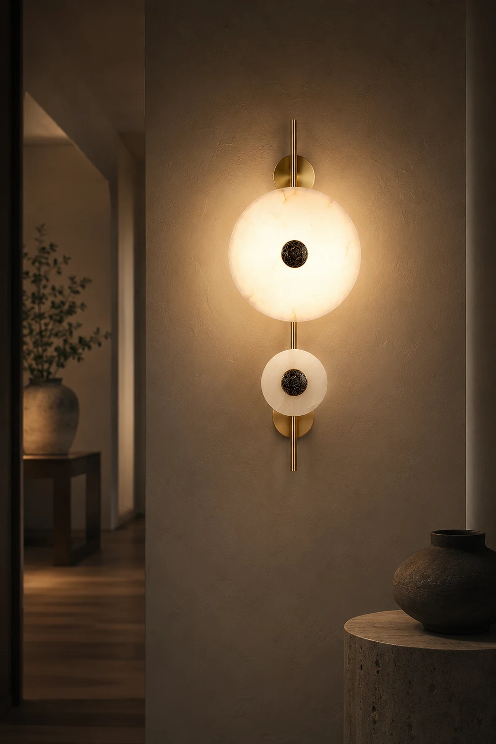 Alabaster Eclipse Wall Light - Lumpaz