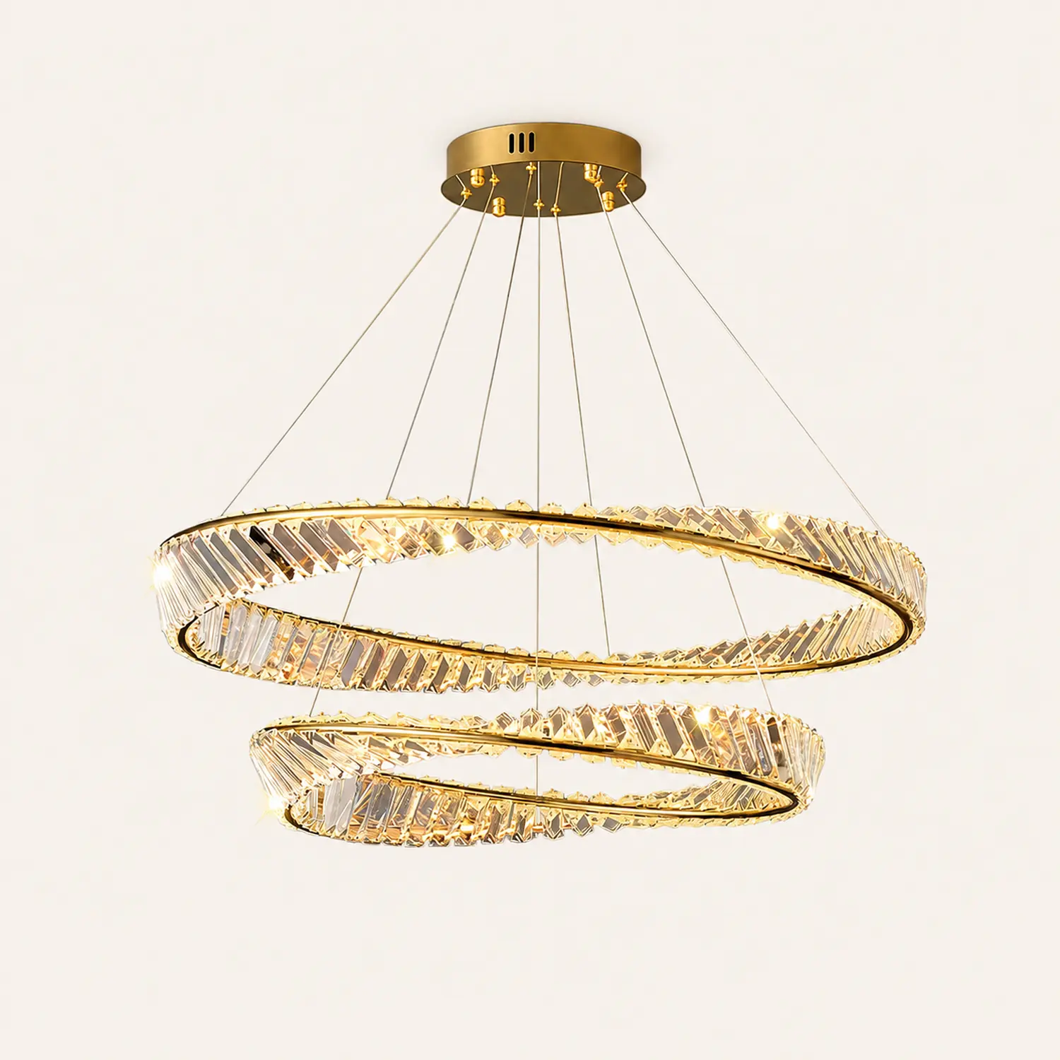 Wave Circle Crystal Chandelier - Lumpaz