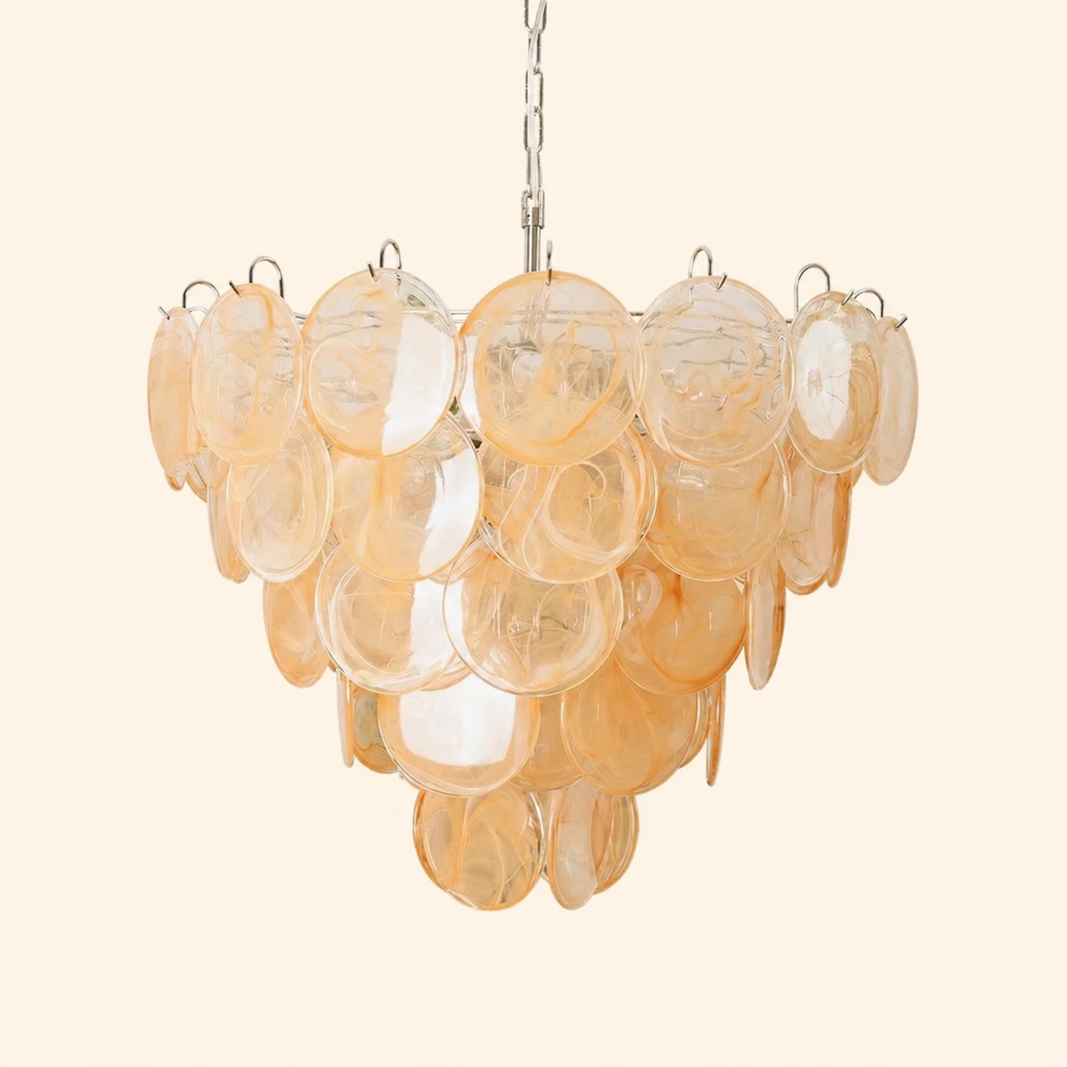 Orange Murano Disc Chandelier - Lumpaz