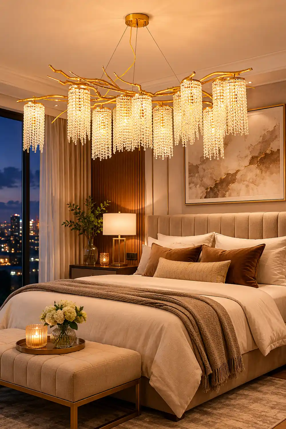 Forest Dawn Brass Chandelier - Lumpaz