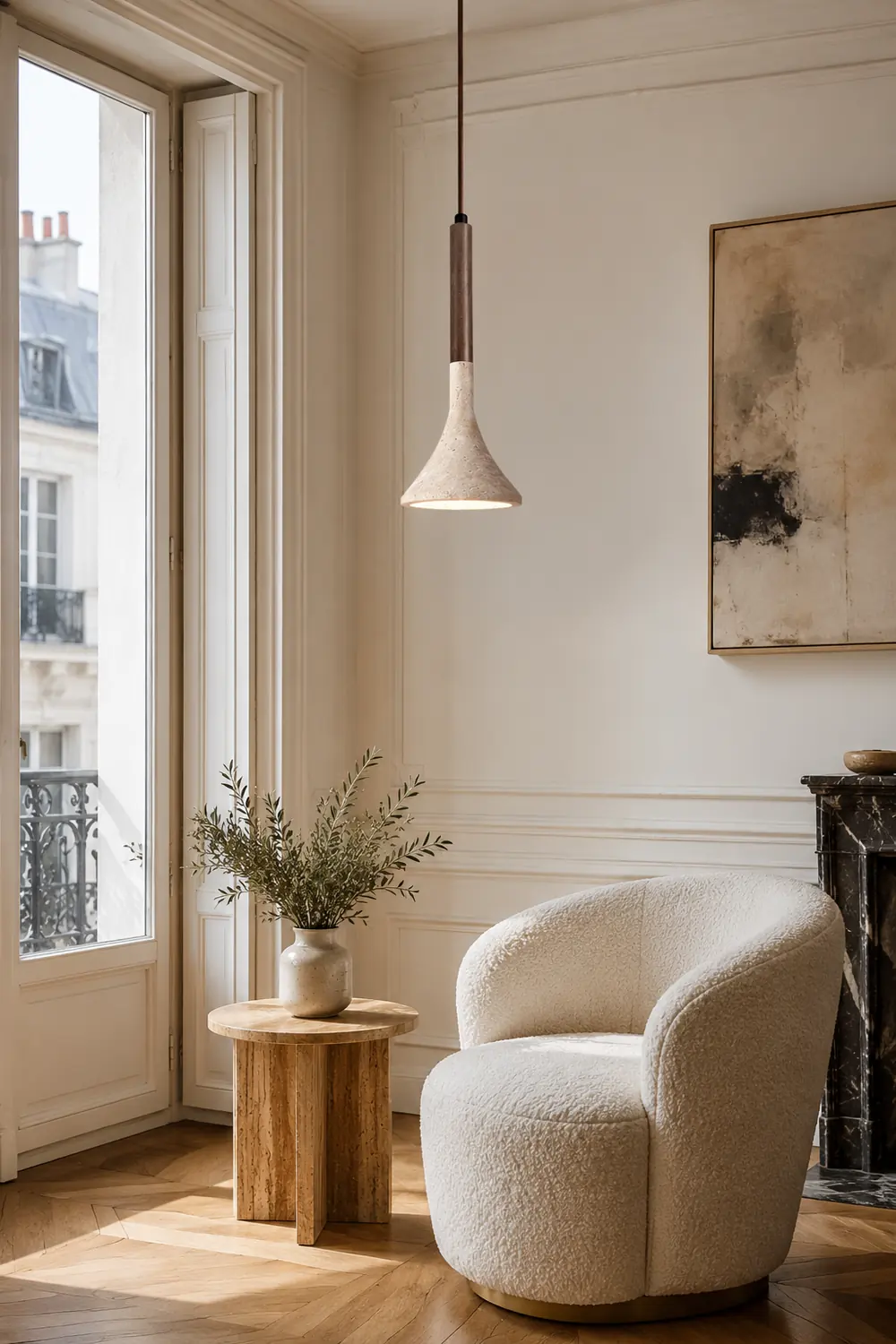 Aplomb Travertine Pendant Lamp - Lumpaz