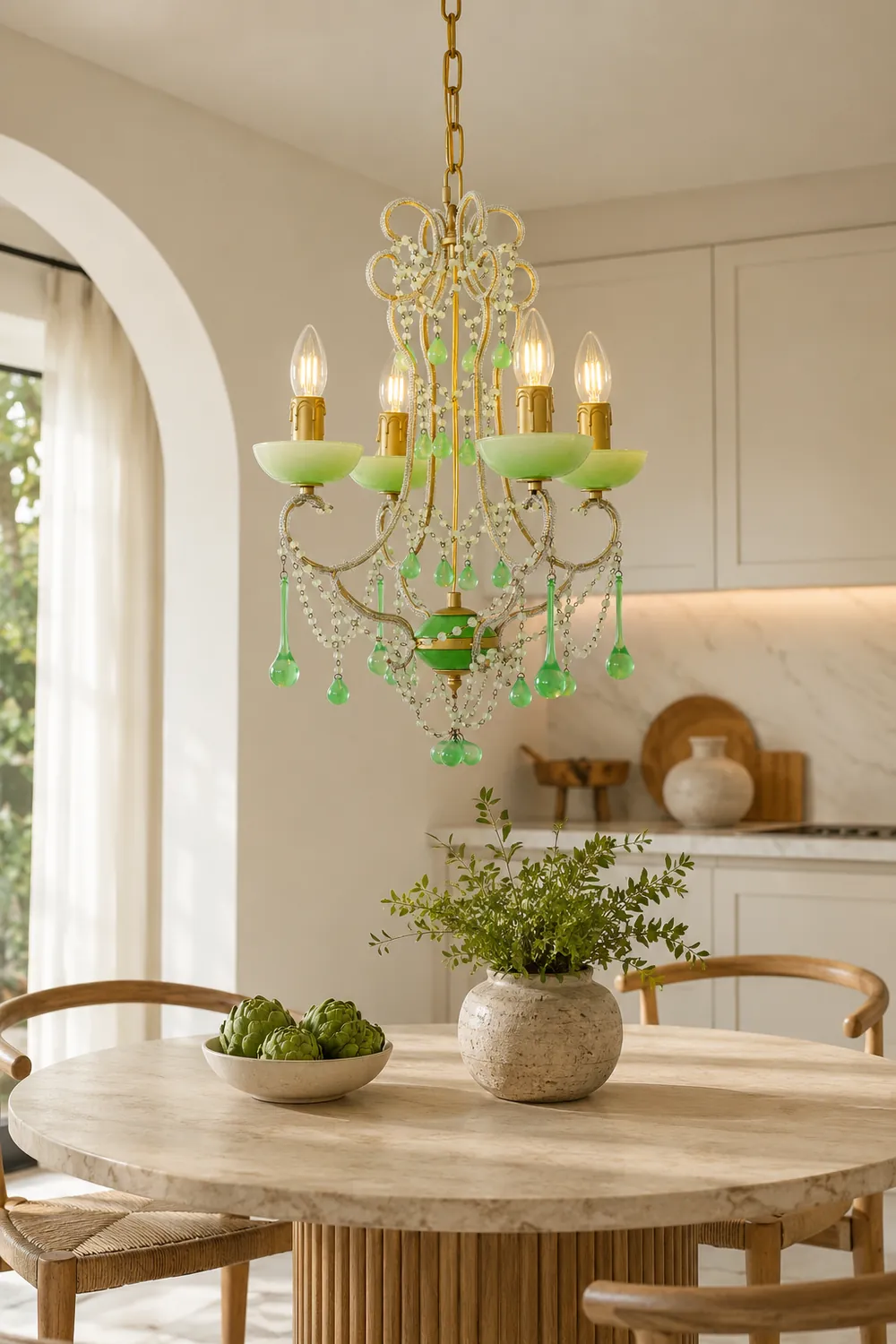 Murano Green Drops Chandelier - Lumpaz