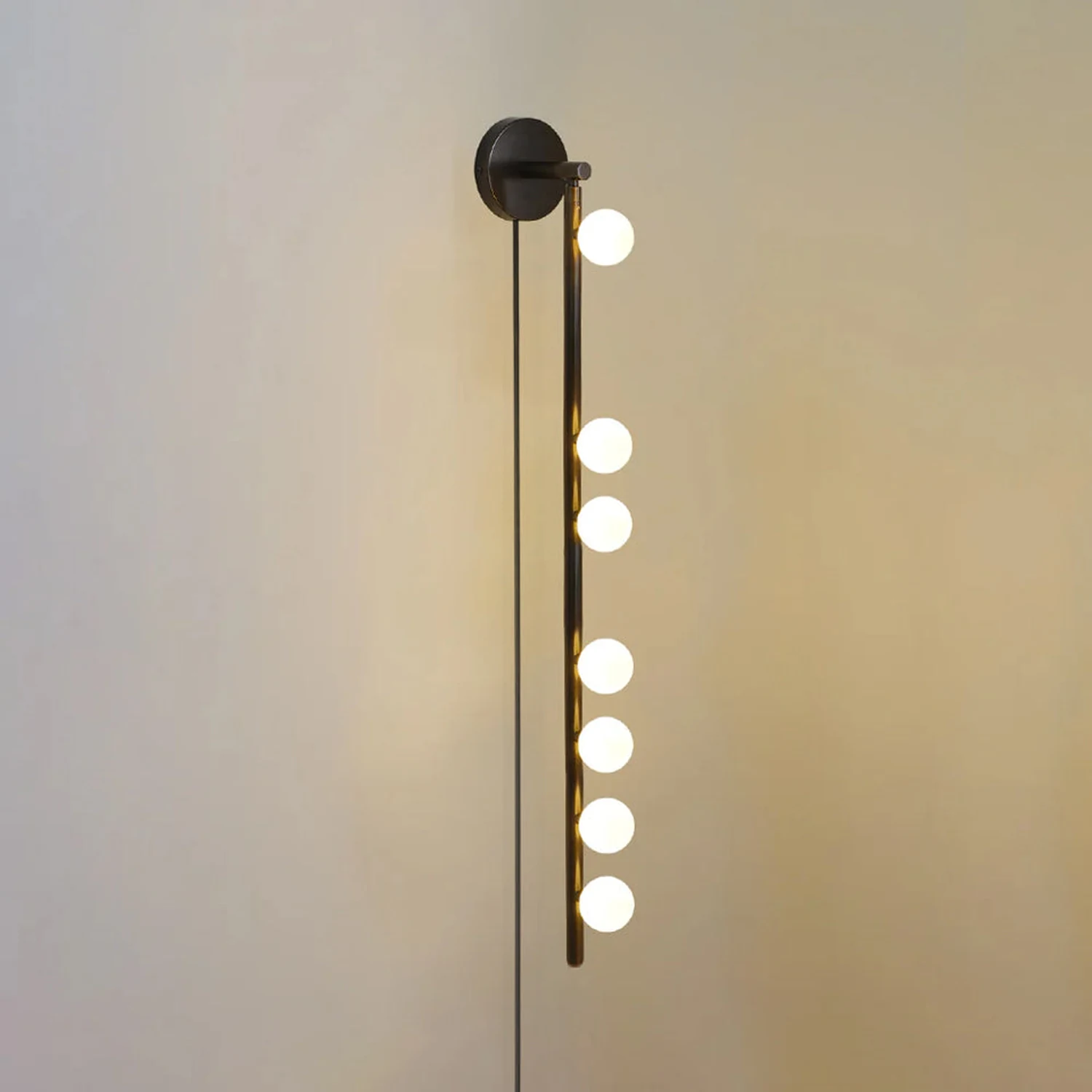 Brass Glass Tube Plug-in Wall Lamp - Lumpaz