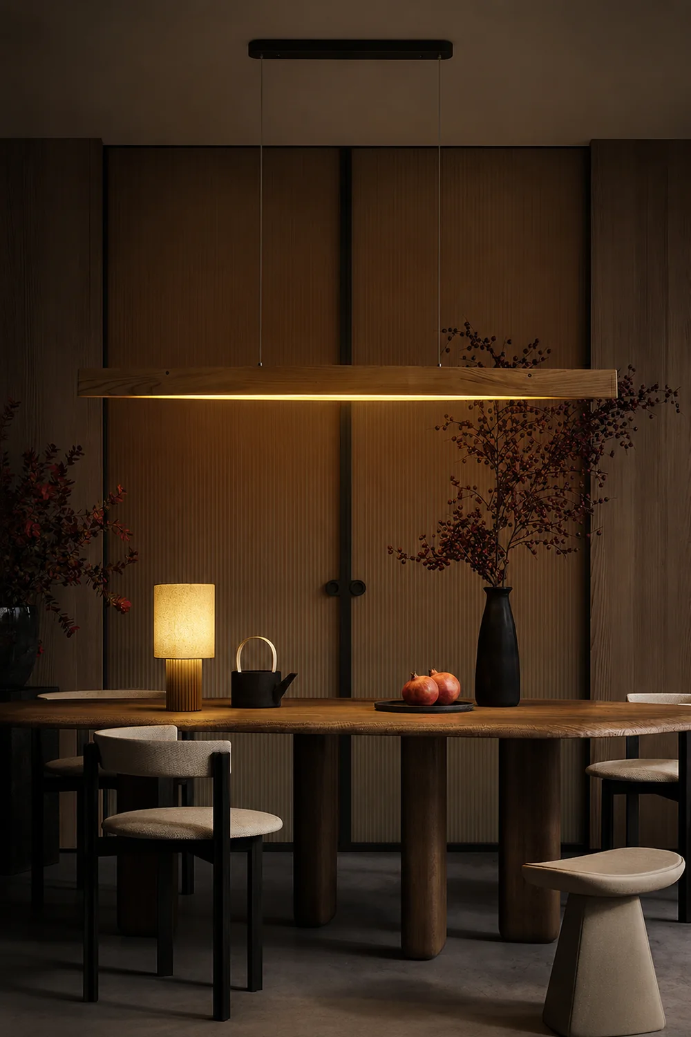 Horizon Linear Wood Pendant Lamp - Lumpaz