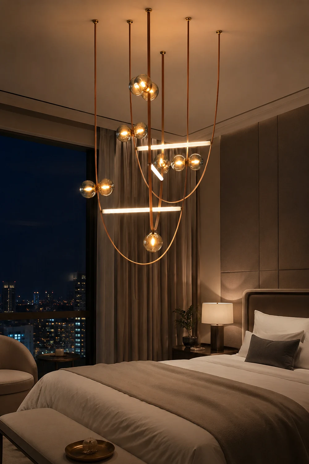 Belt Leather Ball Chandelier - Lumpaz