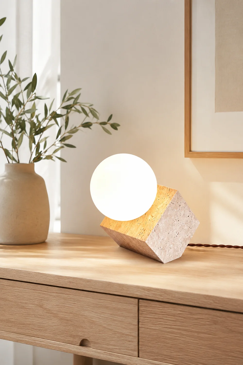 Cube Stone Table Lamp - Lumpaz