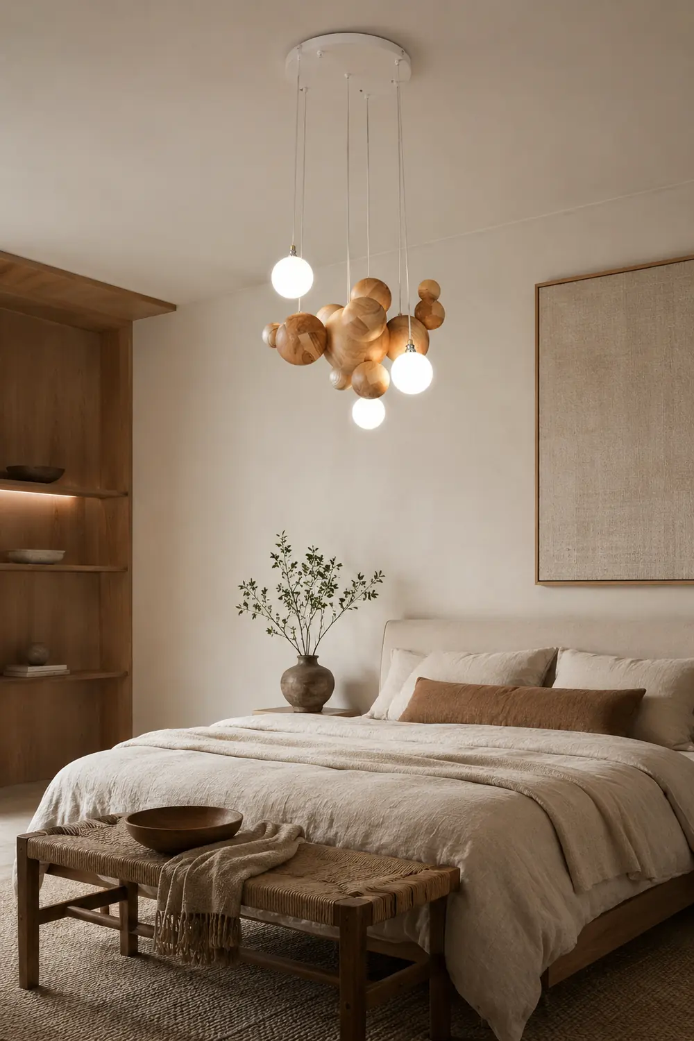 Bubble Wood Balls Chandelier - Lumpaz