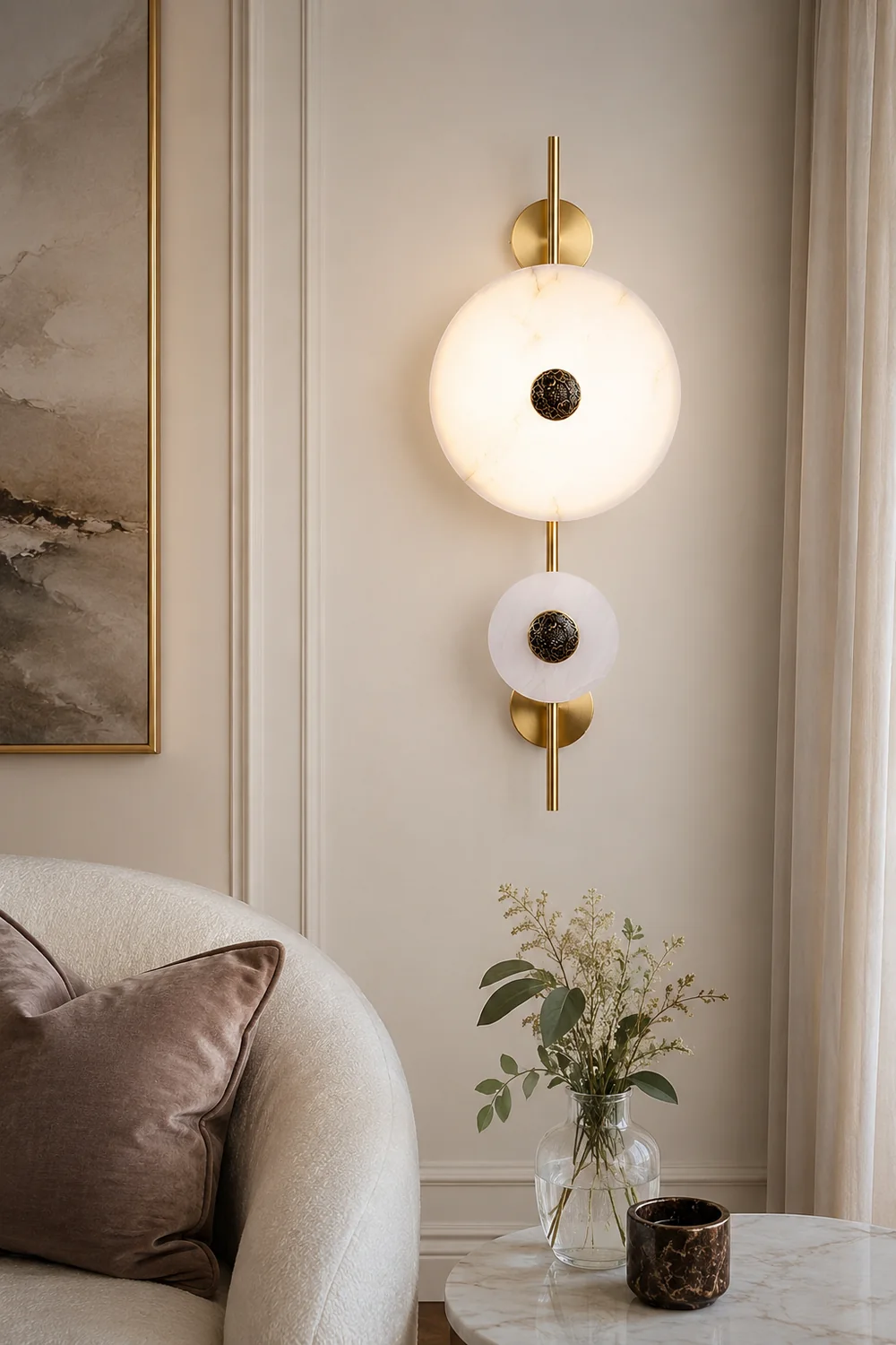 Alabaster Eclipse Wall Light - Lumpaz