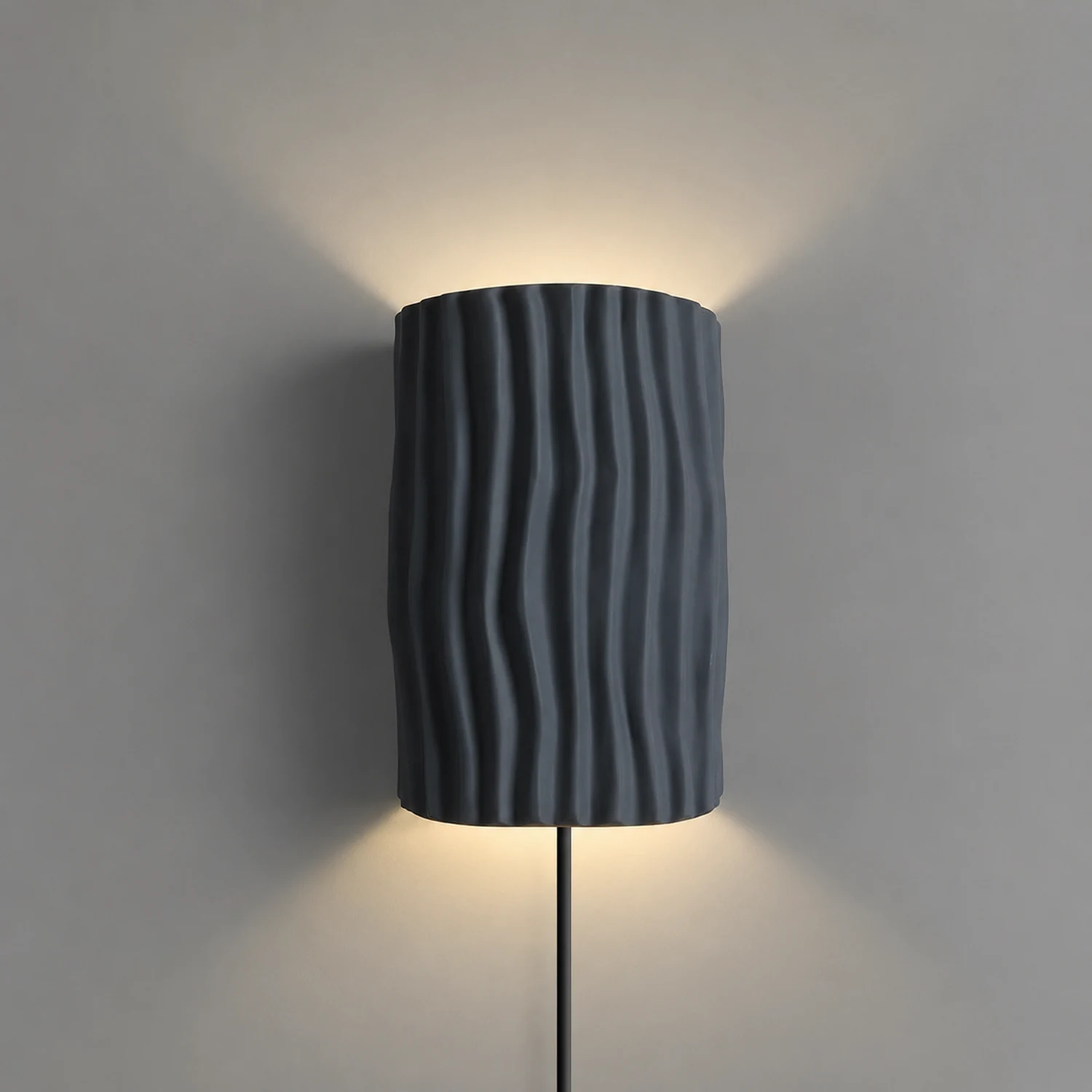 Pleated Resin Plug In Wall Lamp - Lumpaz