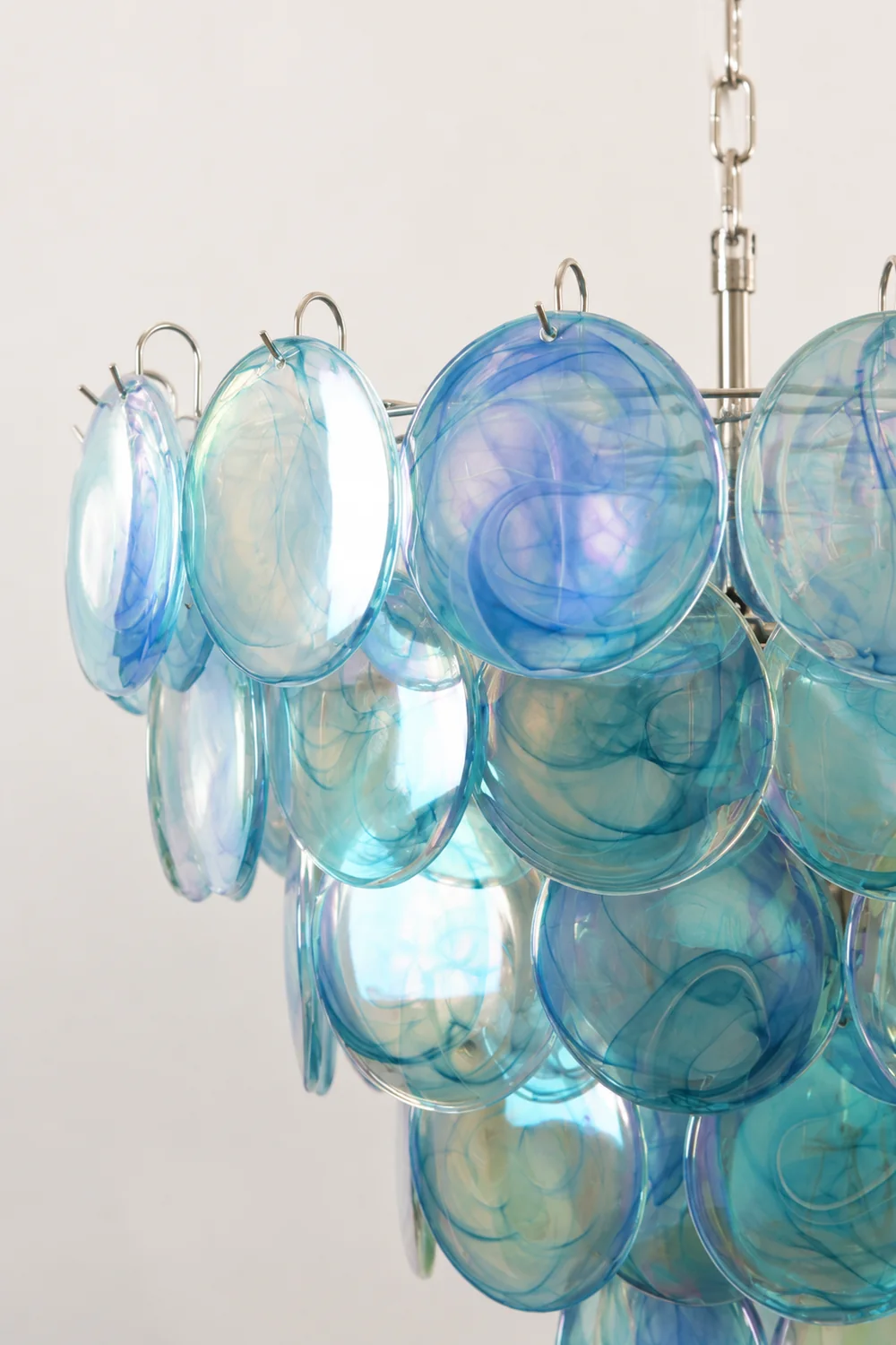 Blue Murano Disc Chandelier - Lumpaz