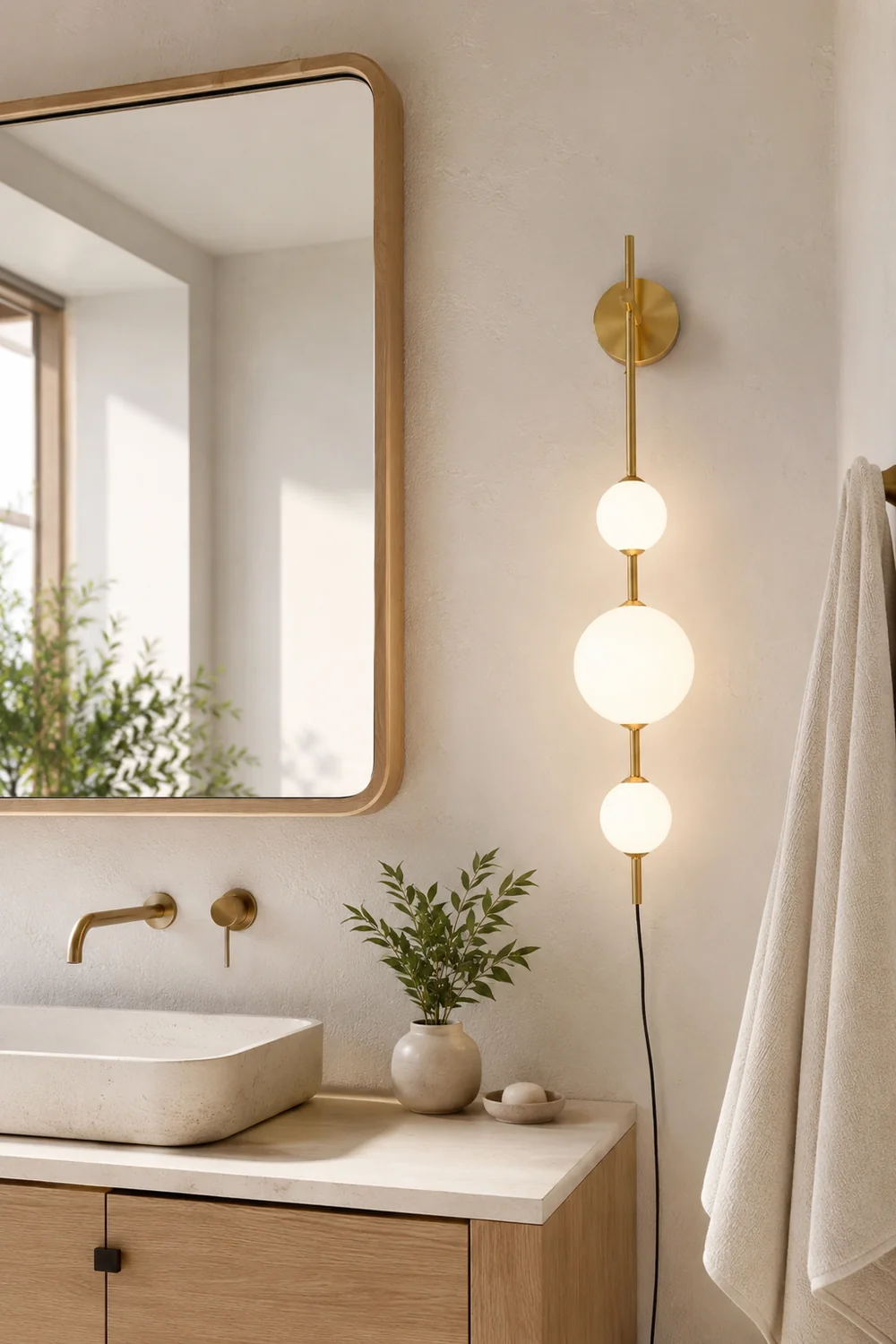 Vertical Globe Plug In Wall Lamp - Lumpaz