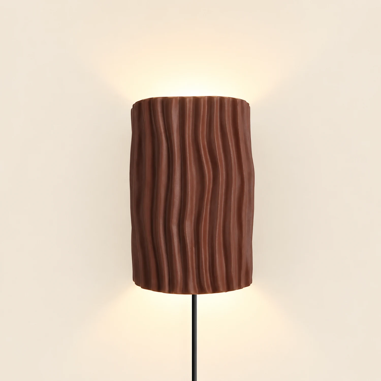 Pleated Resin Plug In Wall Lamp - Lumpaz
