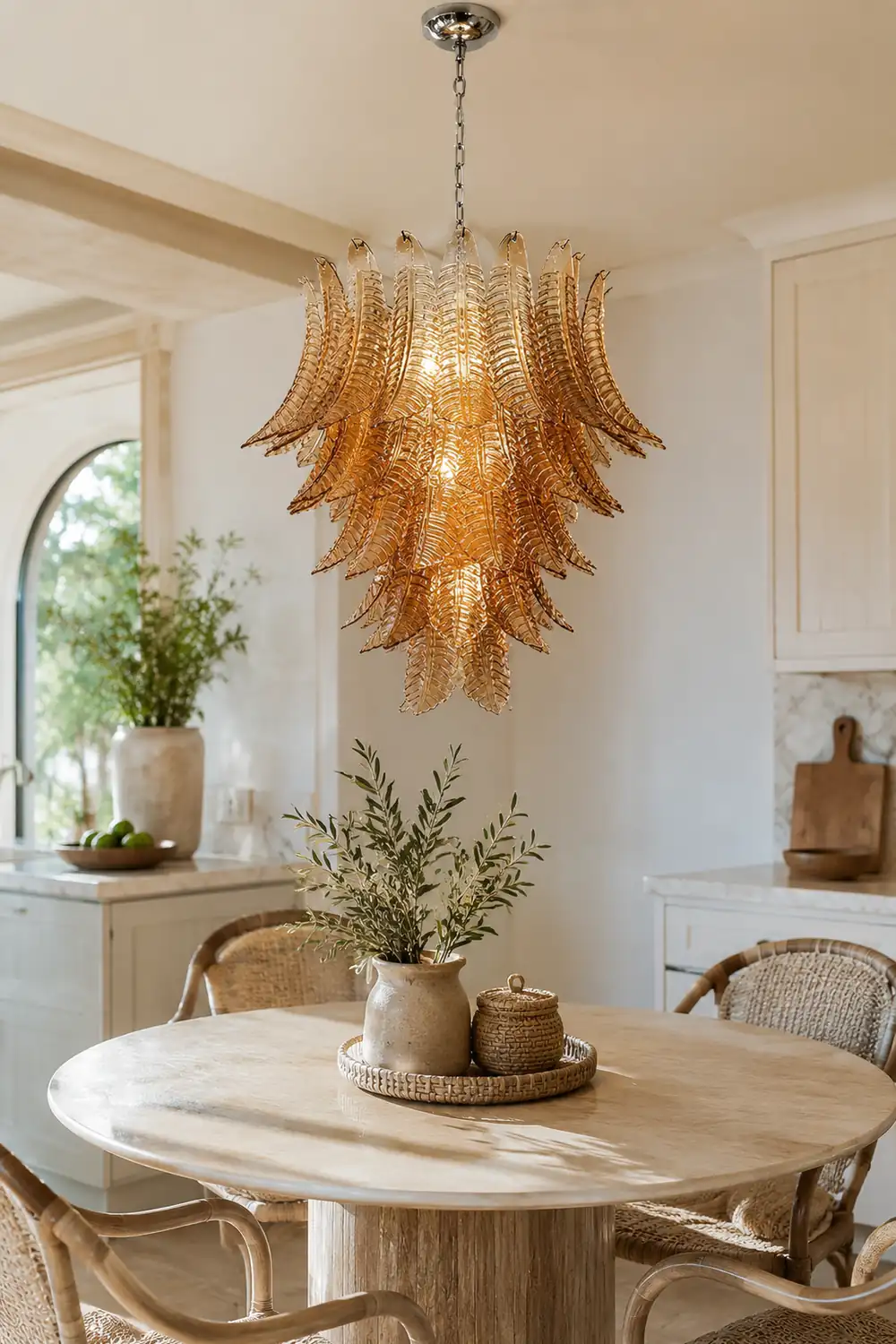 Amber Leaf Cascade Chandelier - Lumpaz