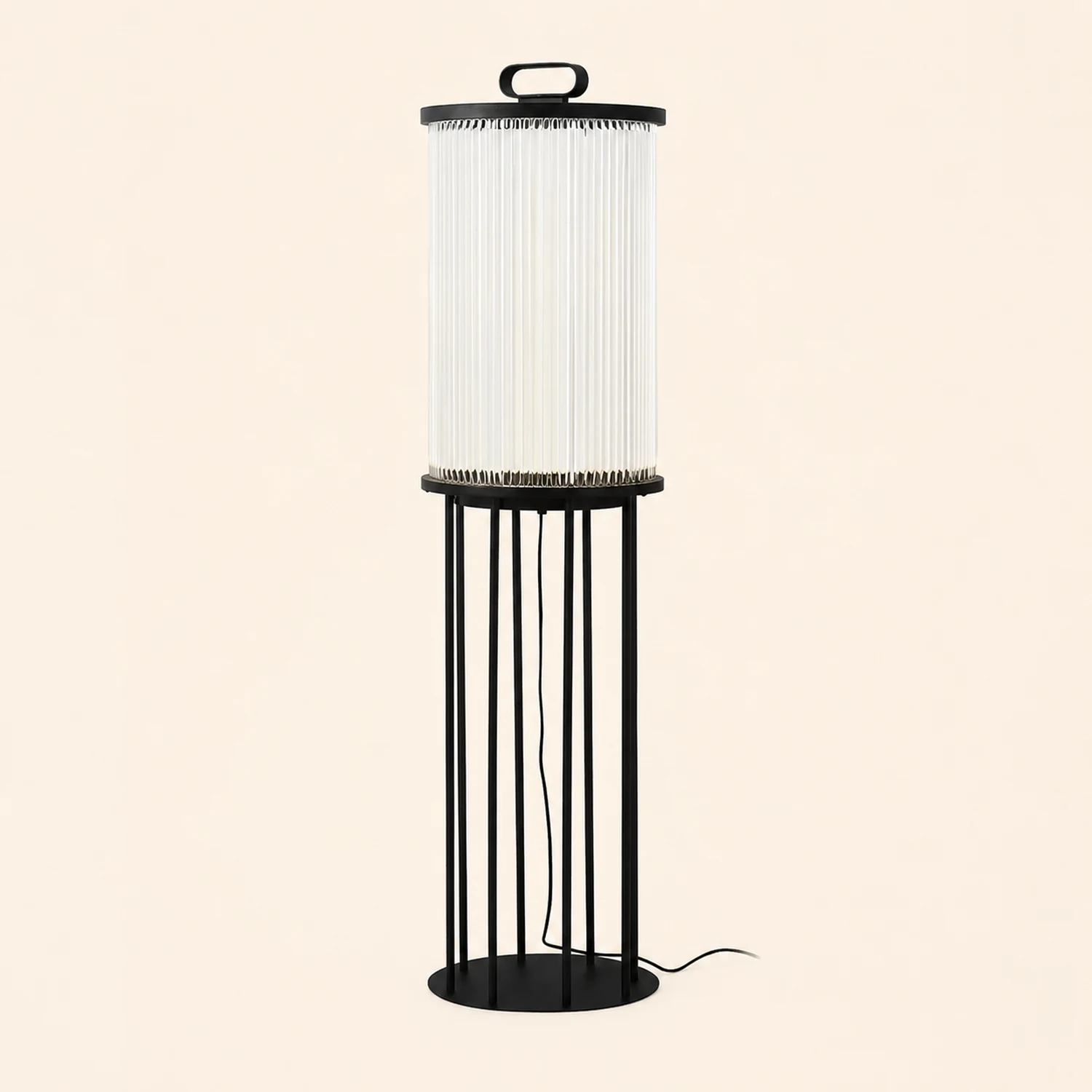 Line Glass Lantern Solar Floor Lamp - Lumpaz