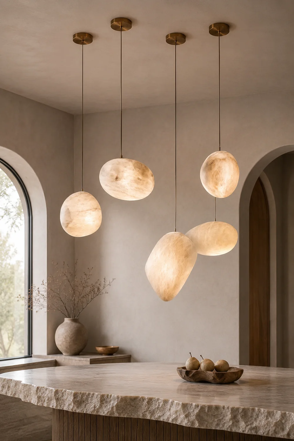 Pebbles Alabaster Pendant Lamp - Lumpaz