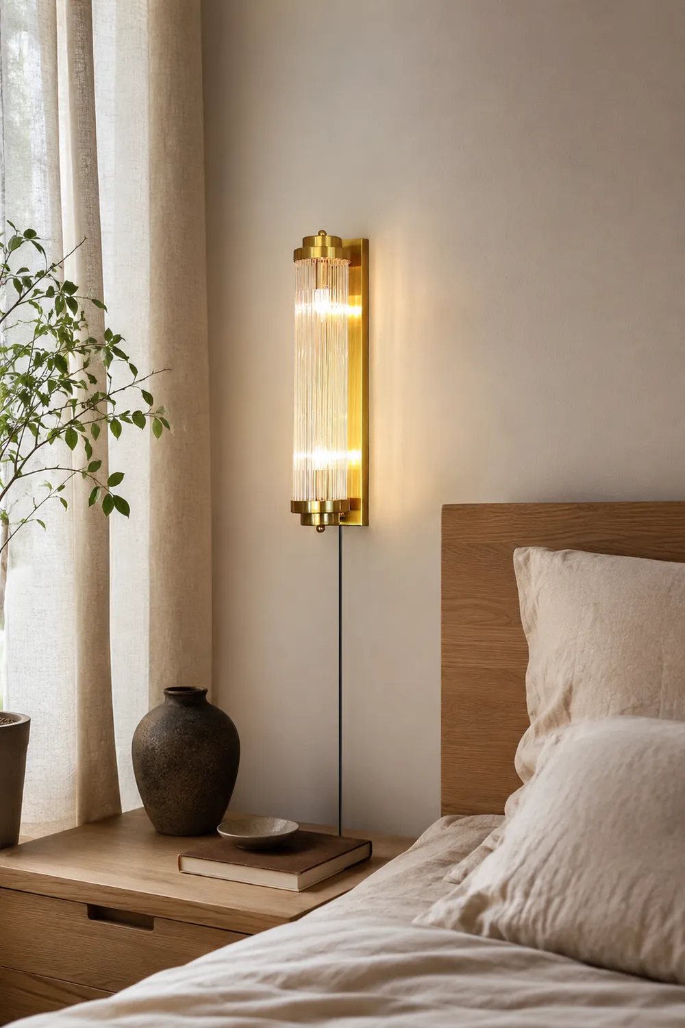 Pillar Offset Plug In Wall Lamp - Lumpaz