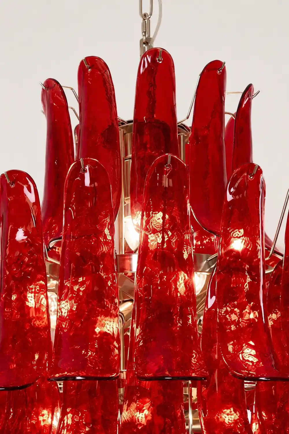 Murano Crimson Cascade Chandelier - Lumpaz