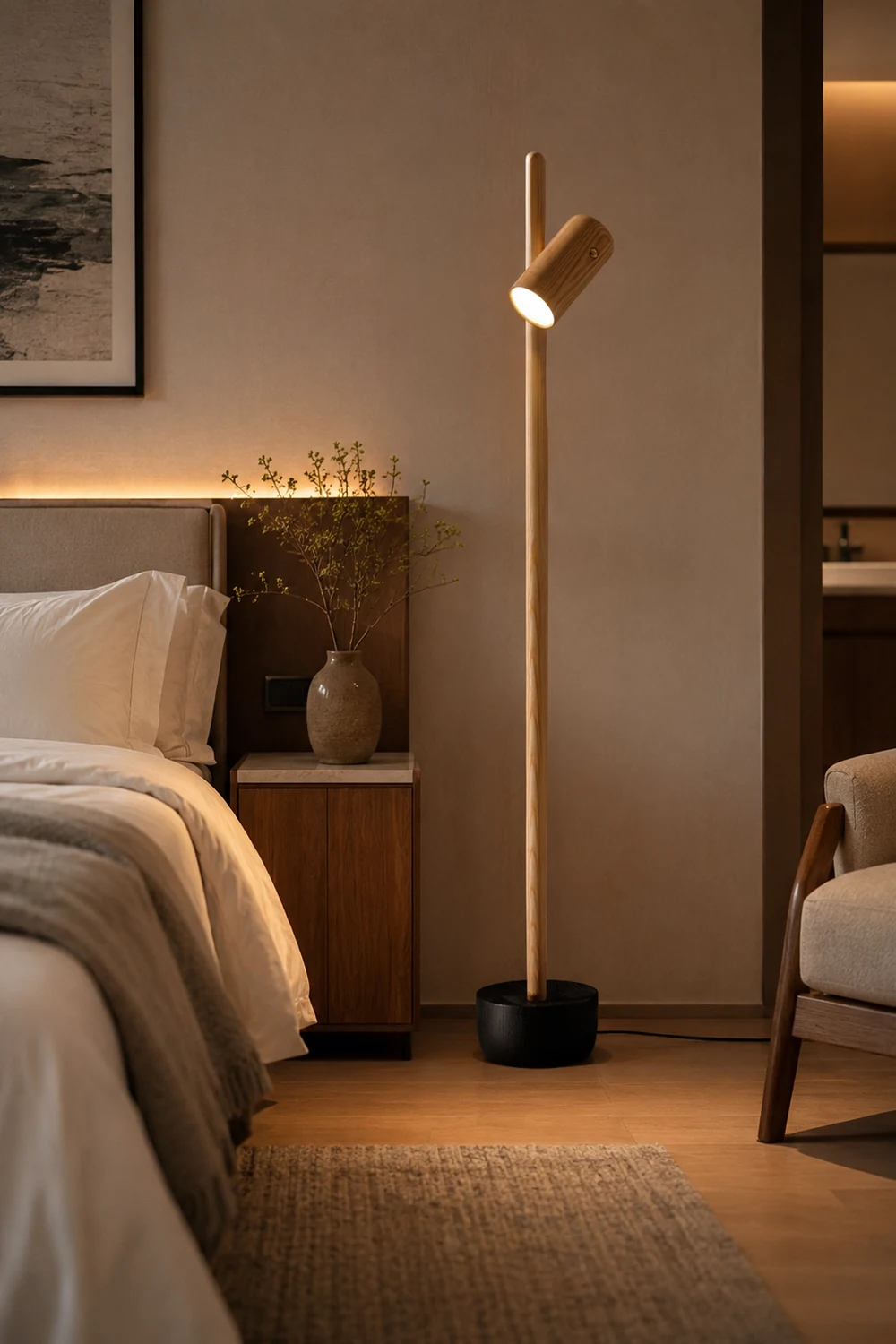 Spotlight Wood Floor Lamp - Lumpaz