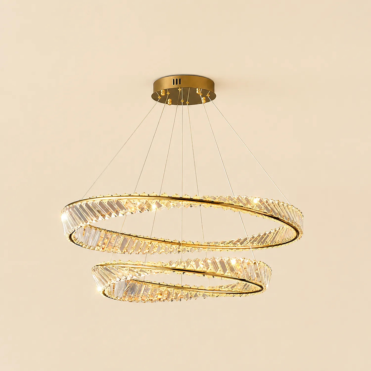 Wave Circle Crystal Chandelier - Lumpaz