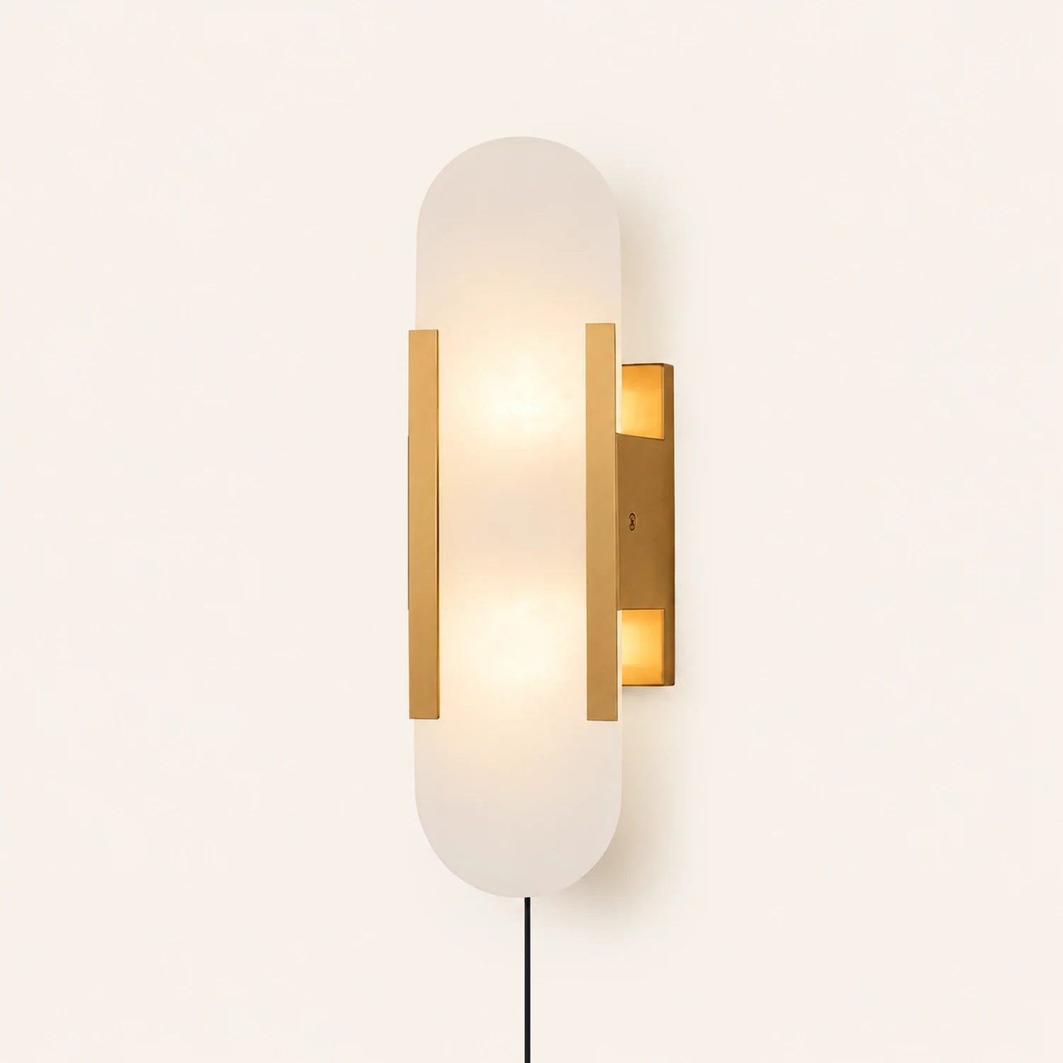 Geometric Harmony Alabaster Plug In Wall Lamp - Lumpaz
