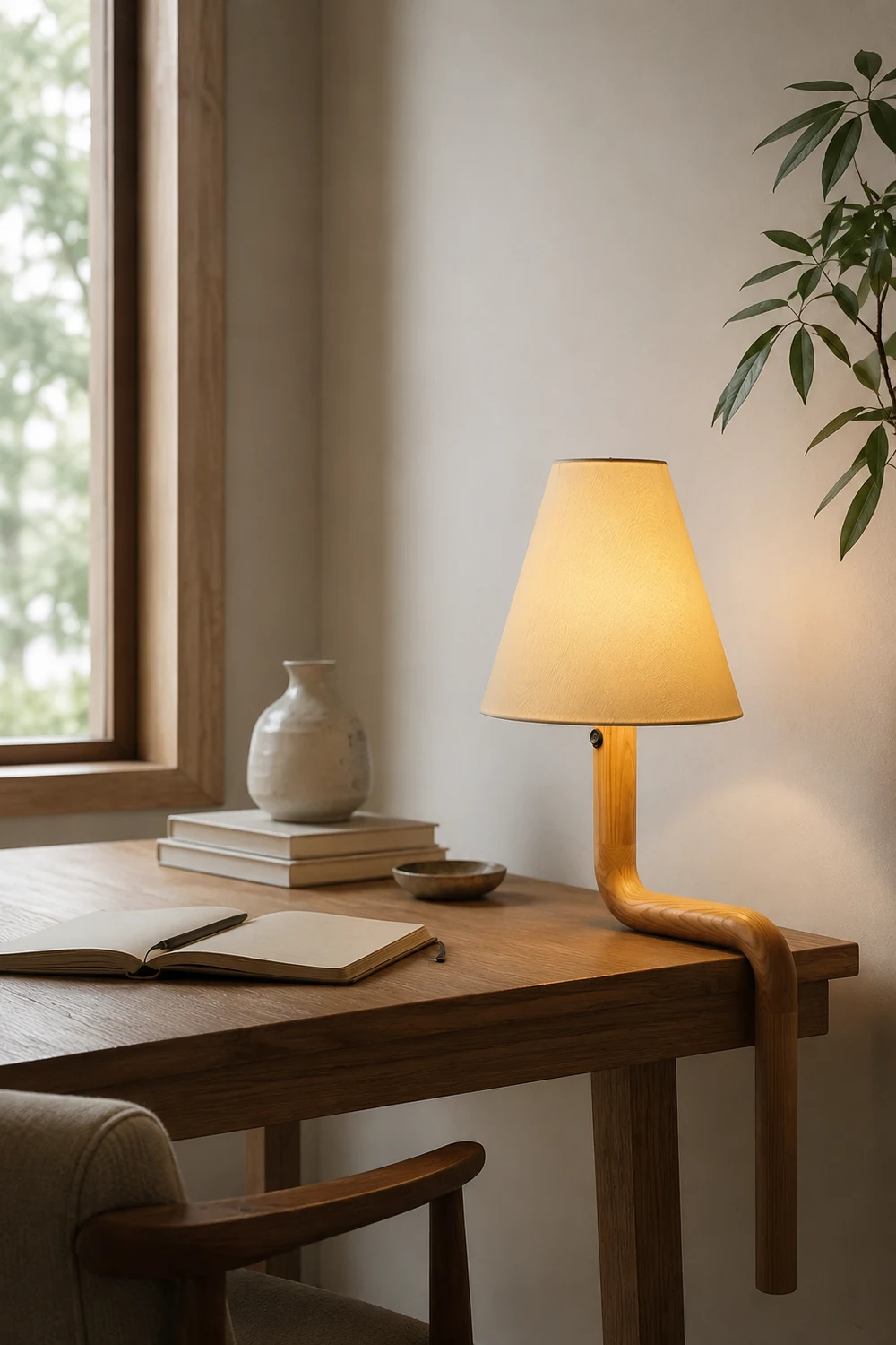 Bend Wood Table Lamp - Lumpaz