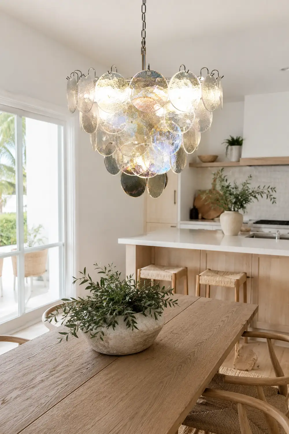 Murano Disc Iridescent Chandelier - Lumpaz
