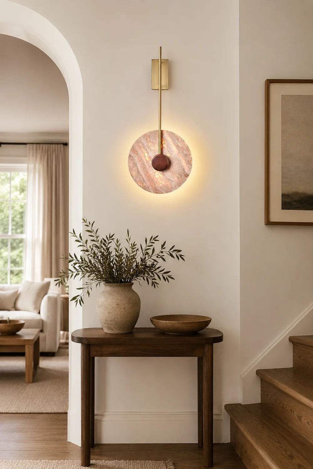 Travertine Disc Wall Lamp - Lumpaz