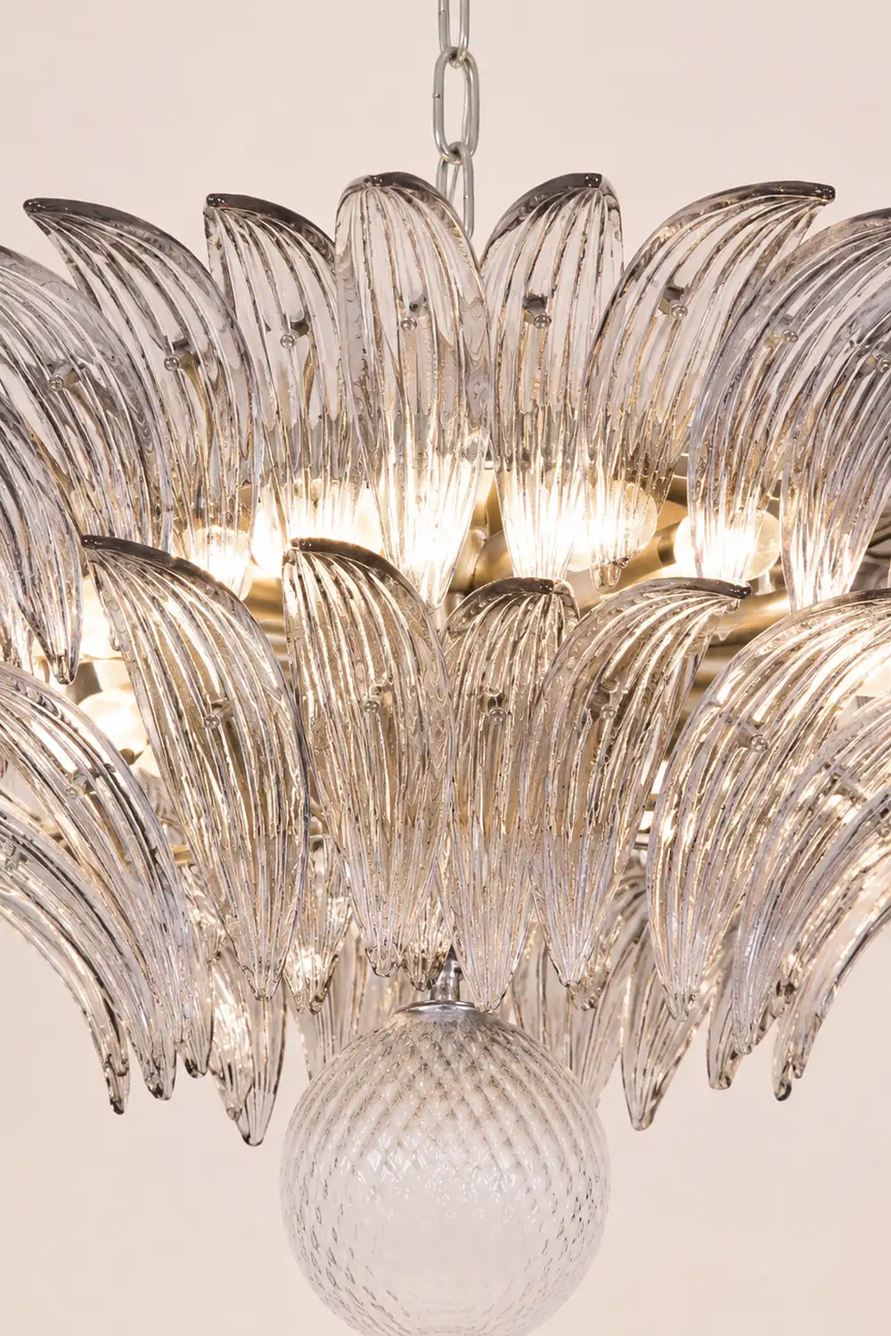 Murano Palmette Transparent Chandelier - Lumpaz