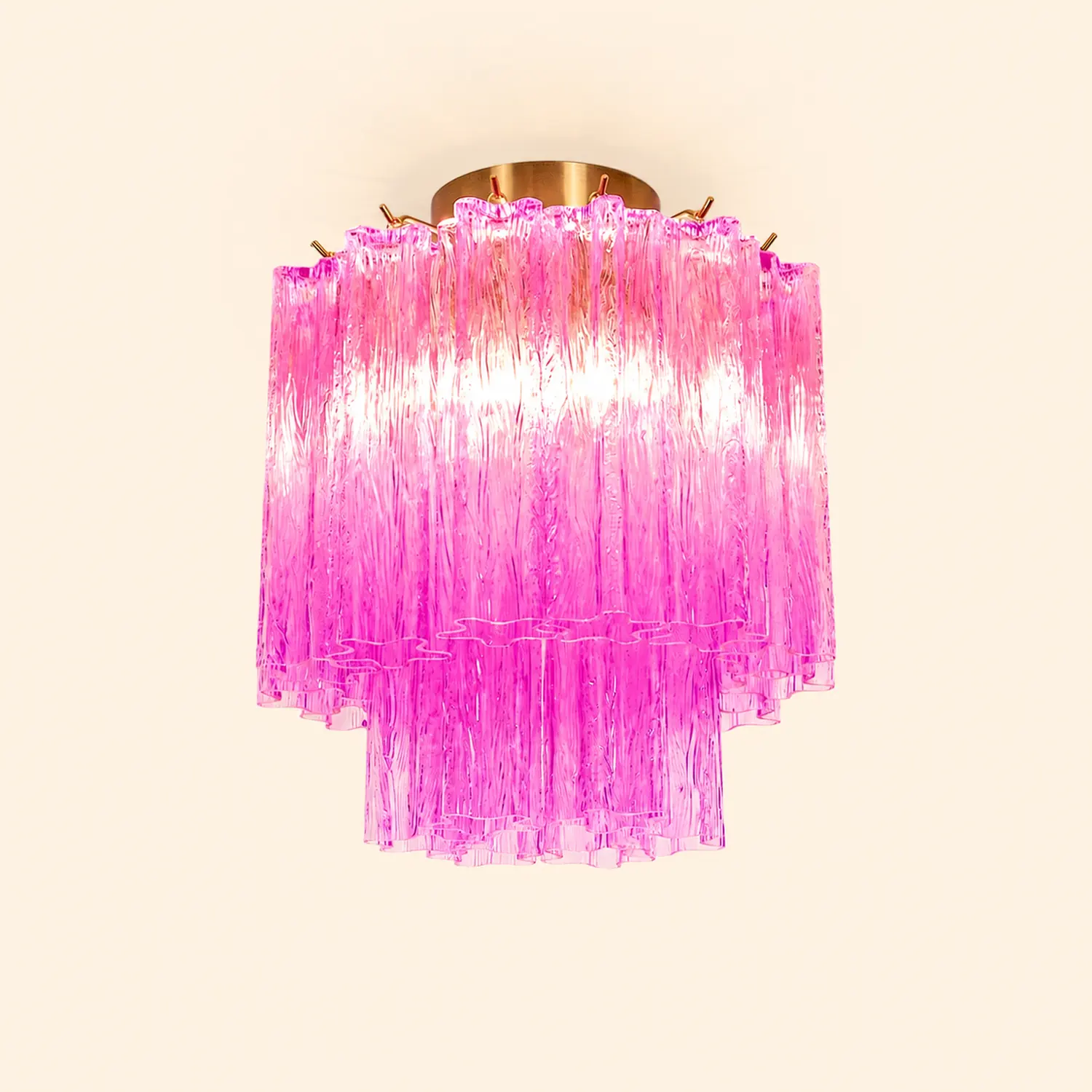 Fiora Rose Red Glass Ceiling Lamp - Lumpaz