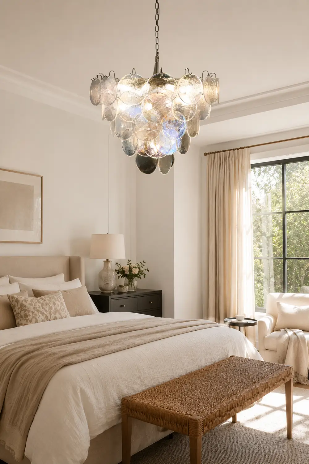Murano Disc Iridescent Chandelier - Lumpaz