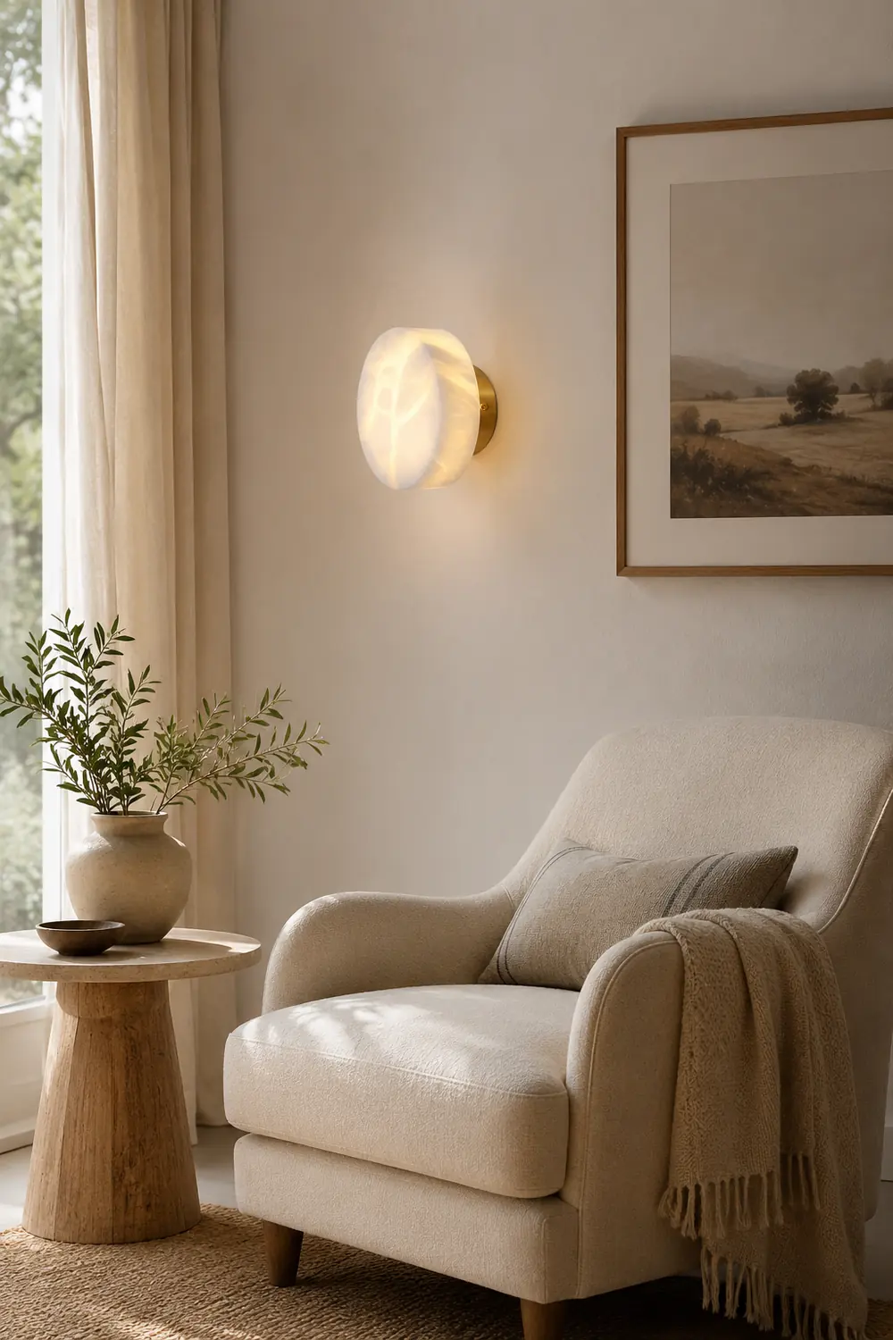 Cylindrical Alabaster Wall Light - Lumpaz