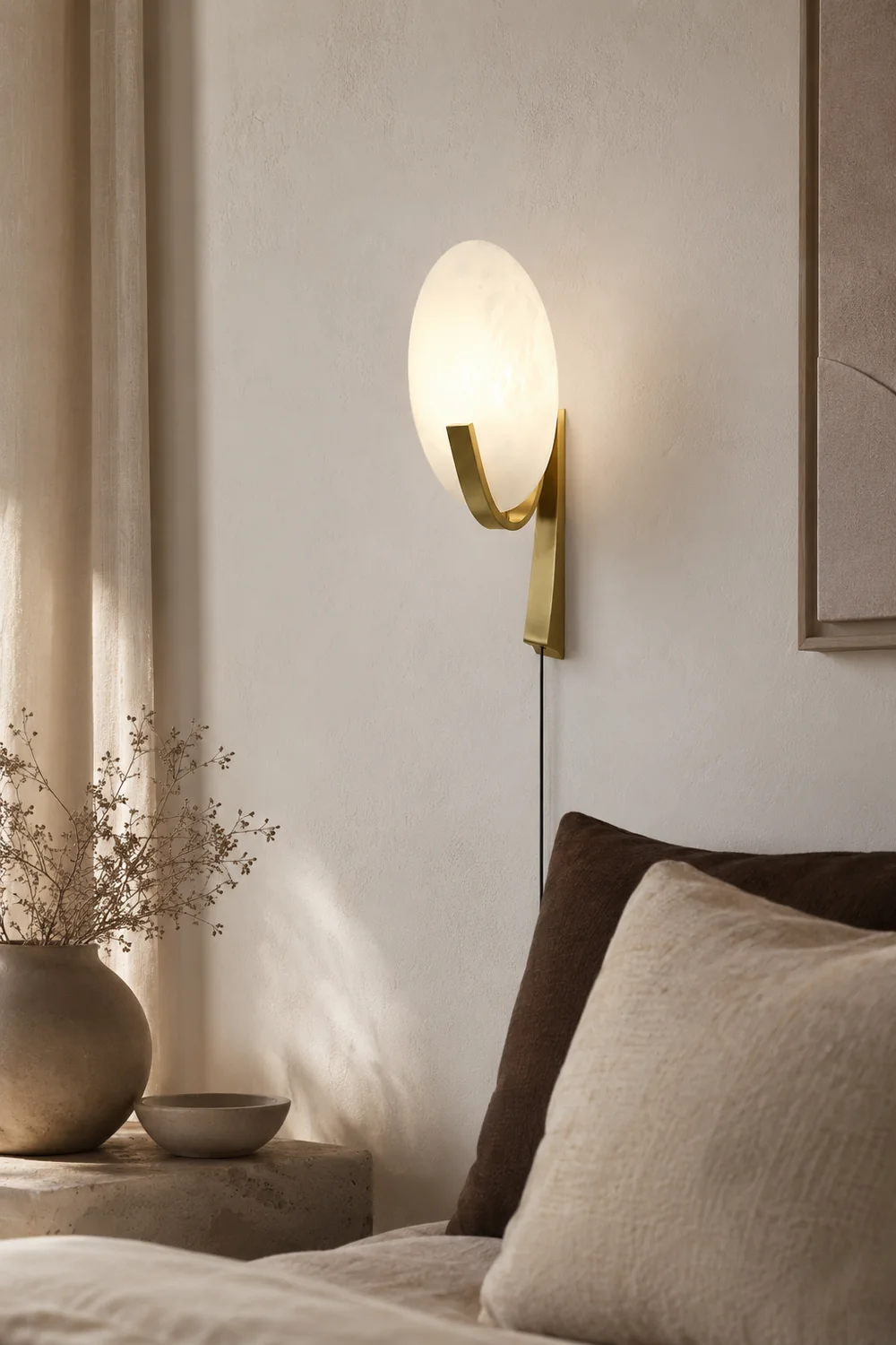 Alice Alabaster Plug-in Wall Lamp - Lumpaz