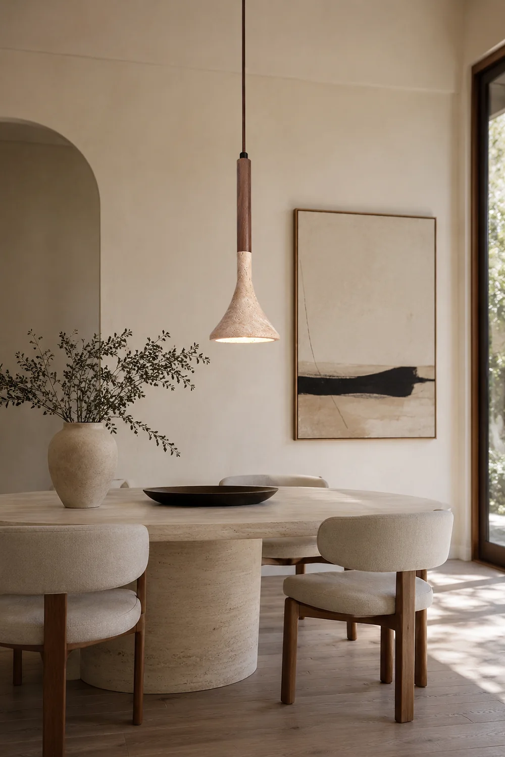 Aplomb Travertine Pendant Lamp - Lumpaz