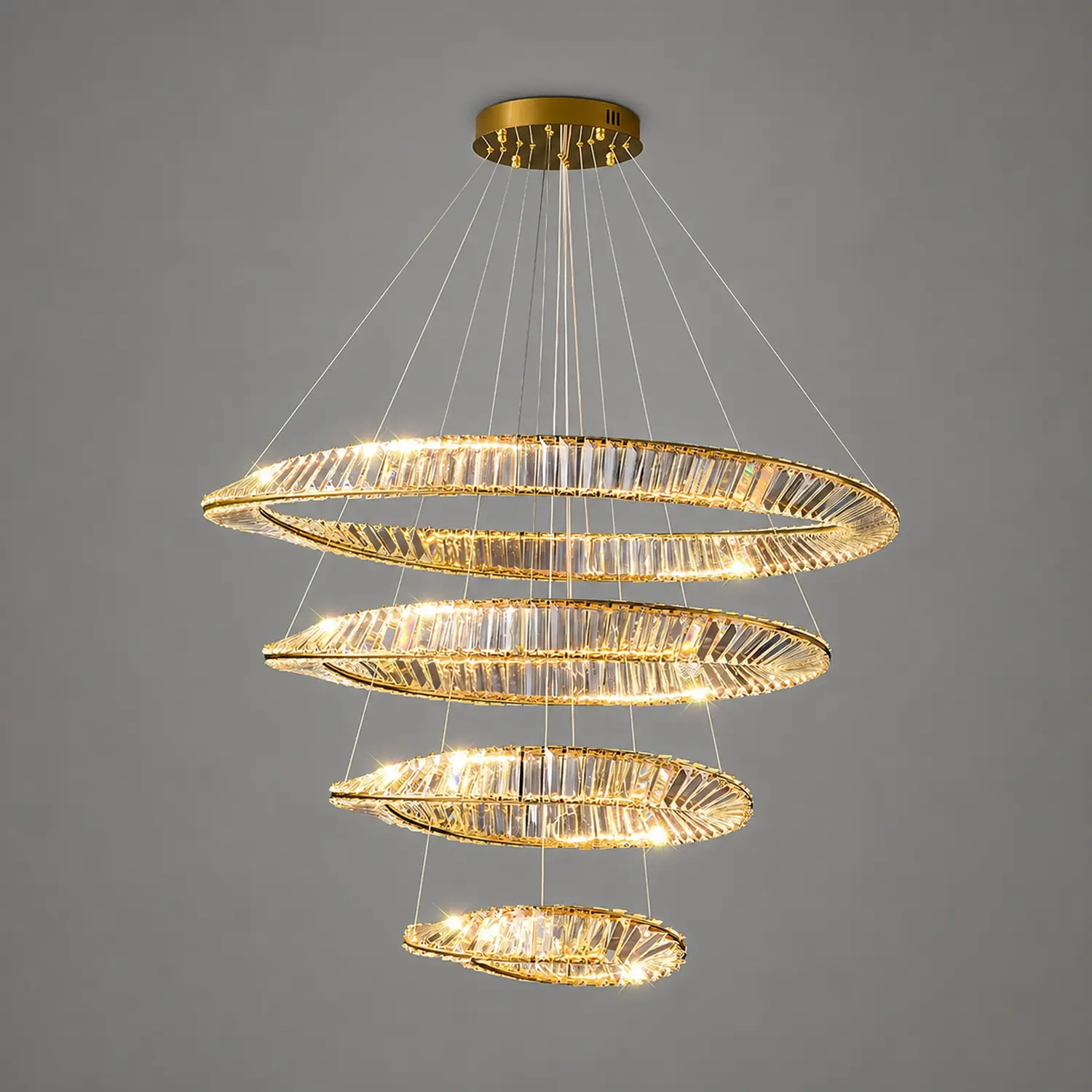 Wave Circle Crystal Chandelier - Lumpaz