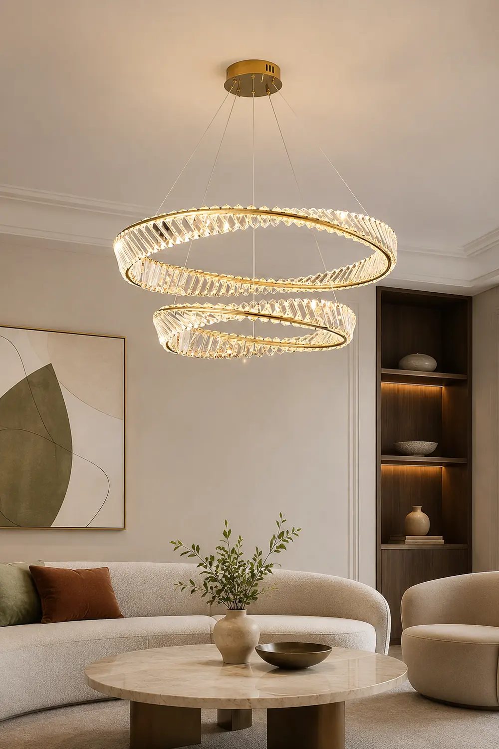 Wave Circle Crystal Chandelier - Lumpaz
