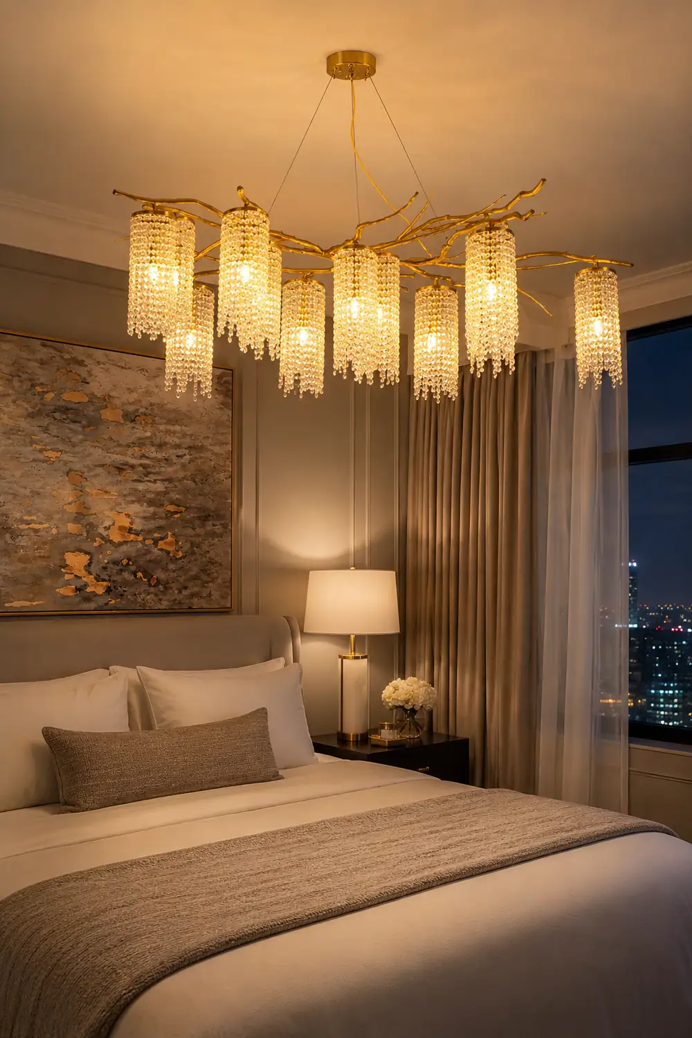 Forest Dawn Brass Chandelier - Lumpaz