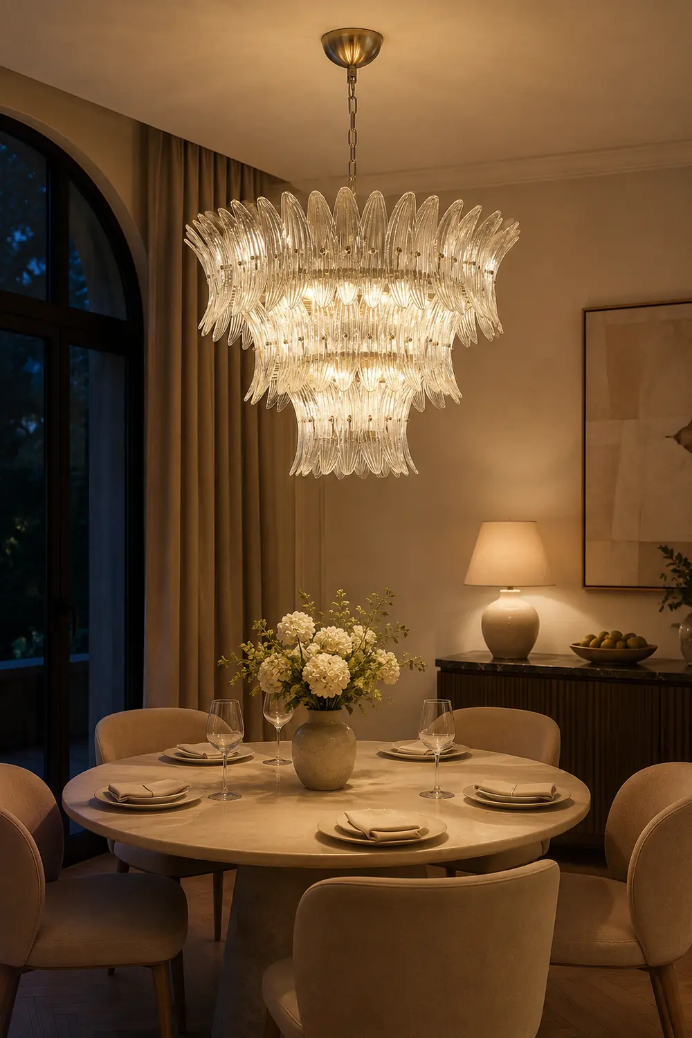 Murano Palmette Chandelier - Lumpaz
