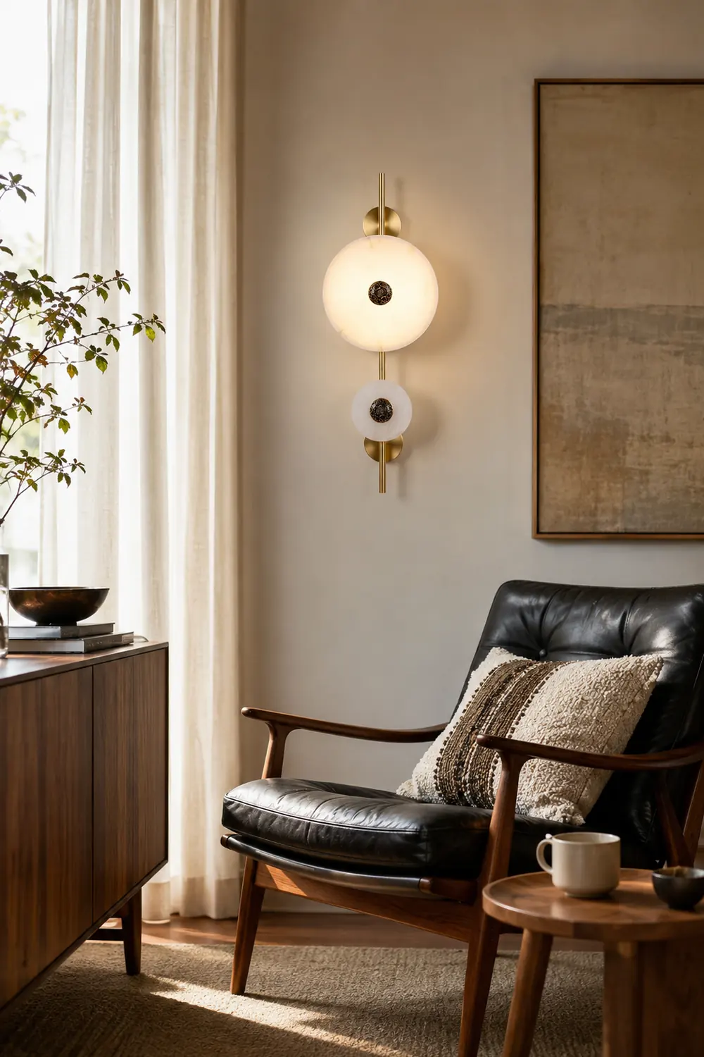 Alabaster Eclipse Wall Light - Lumpaz